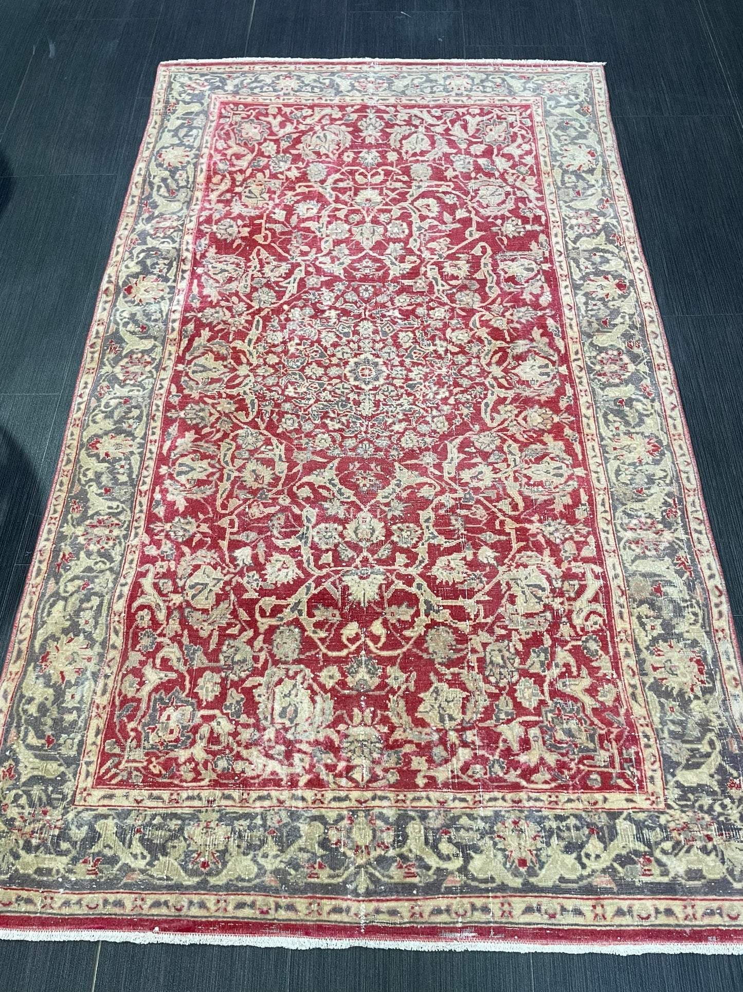 Vintage Rug, TURKISH 3x5 Rug, HANDMADE Rug, Fine Hand Knotted Oushak Rug, Persian Rug Oriental Rug, Quality Rug