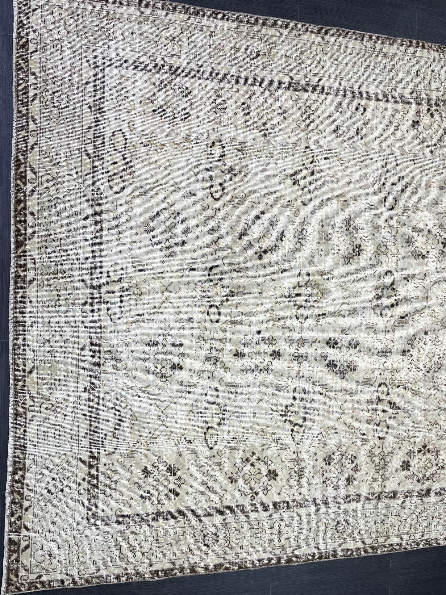 Hand Knotted Rug 6.7 x 10.5 TURKISH Rug Vintage Rug Oushak Rug Wool Distressed Rug Handmade Rugs Vintage Turkish Rug
