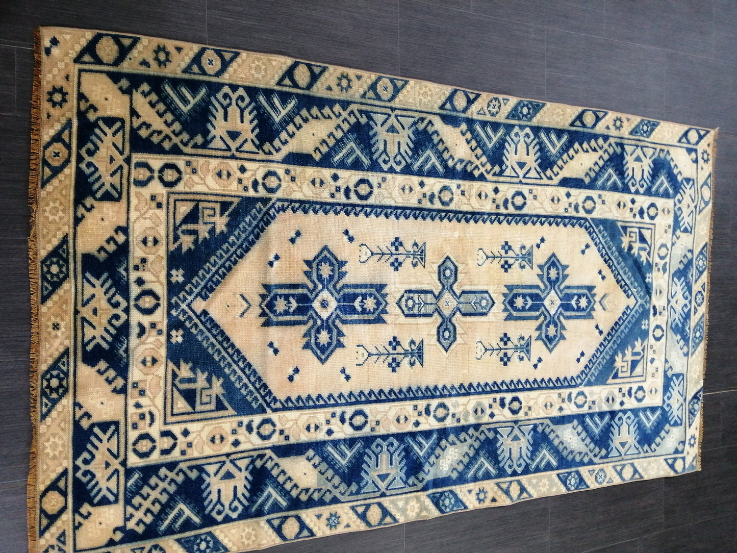 6.8 X 3.9 Rugs, Hand Made Rug, Oushak Rug, Rustic Rug, BLUE Rug, Rug Runner, Turkish Rug, Farmhouse Rug, Vintage Rug, Wool rug