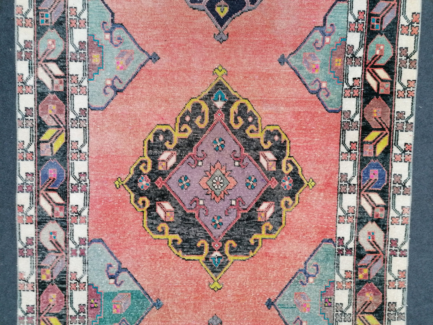 Area rug 4.11x11.7 oushak vintage rug,vintage runner,kitchen runner rug