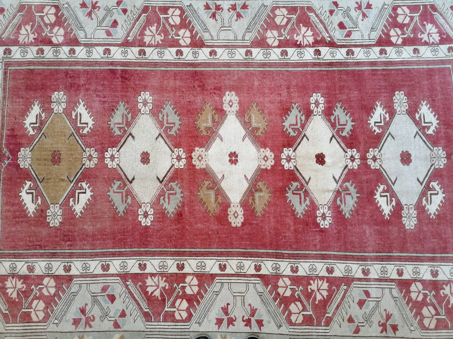 9'5x7'11 oushak turkish rug, vintage turkish rug,oushak vintage rug,vintage rug,kitchen rug,vintage anatolian rug,unique hand made bohemian