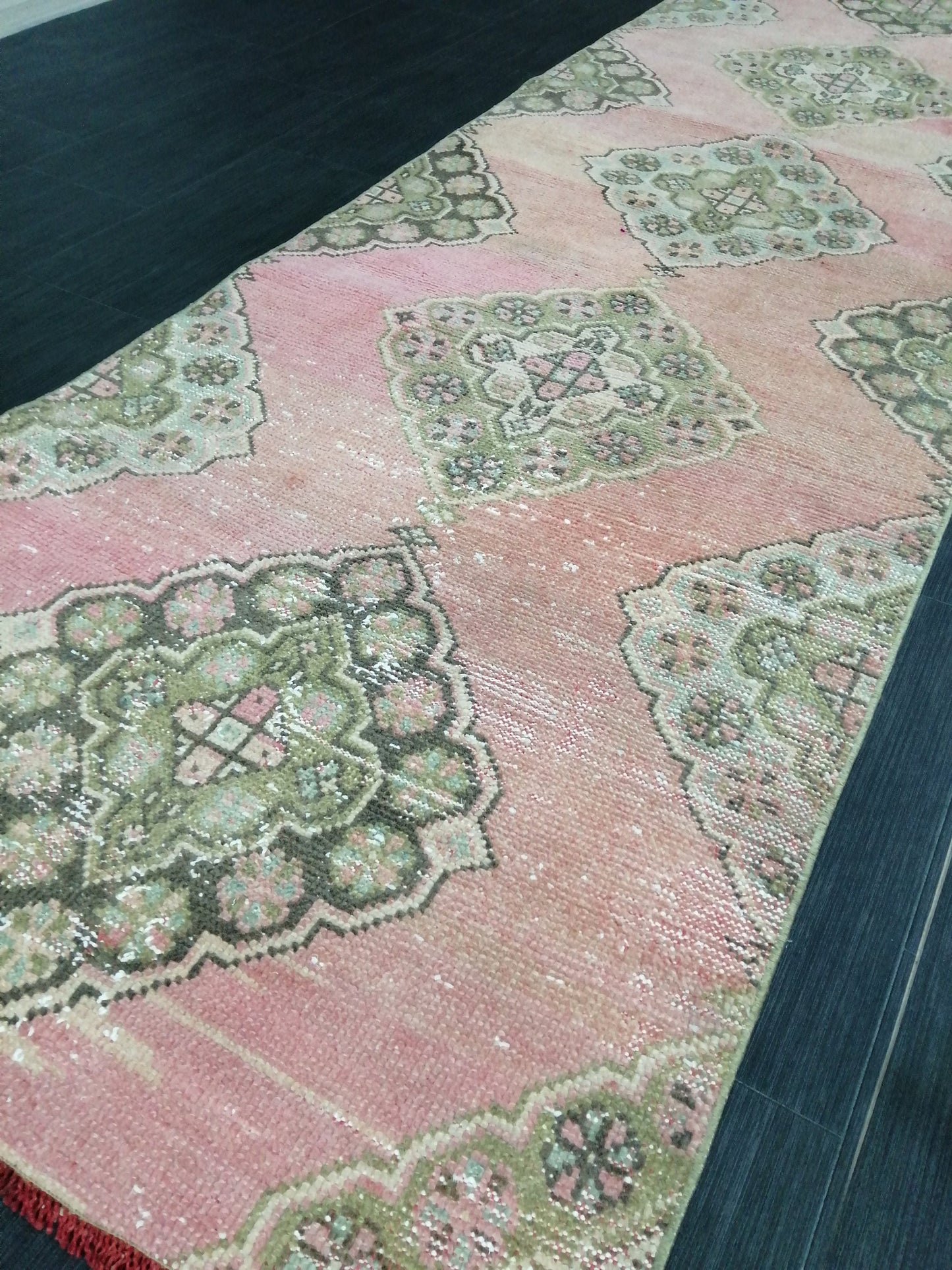Vintage Oushak 10.2 x 2.9 Runner Rug Turkish Runner Rug Vintage Runner Rug Hallway Runner Rug Kitchen Runner Rug Wool Runner