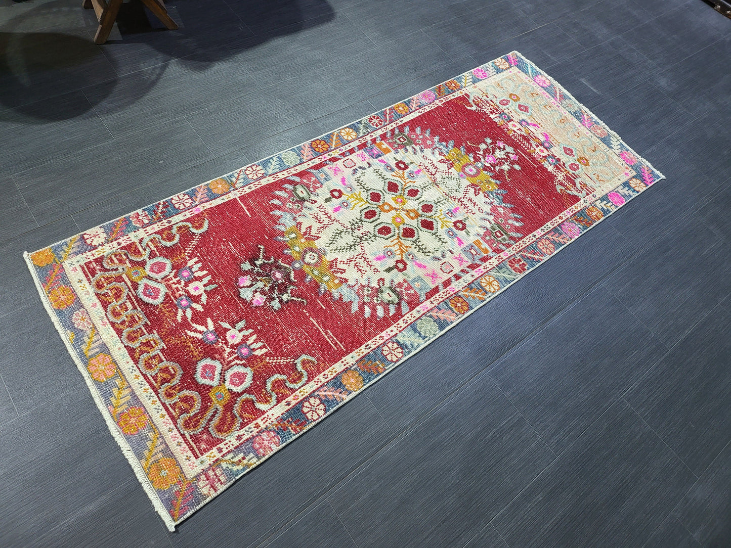 Antique Rug, Vintage Rug, Turkish 2.6 x 6 Wool Rug, Oushak Rug, Fine Knotted Rug, Hand Knotted Rug, Persian Rug, Handmade Rug
