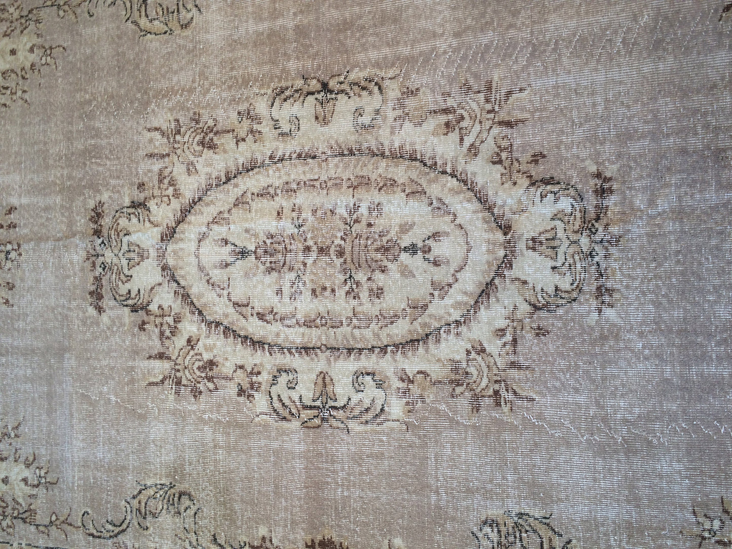 7.4 x 10 Vintage Oushak Large Area Turkish Rug Wool Oushak Rug Oushak Rugs 8 by 10 Muted Rug Oriental Rug Persian Rug