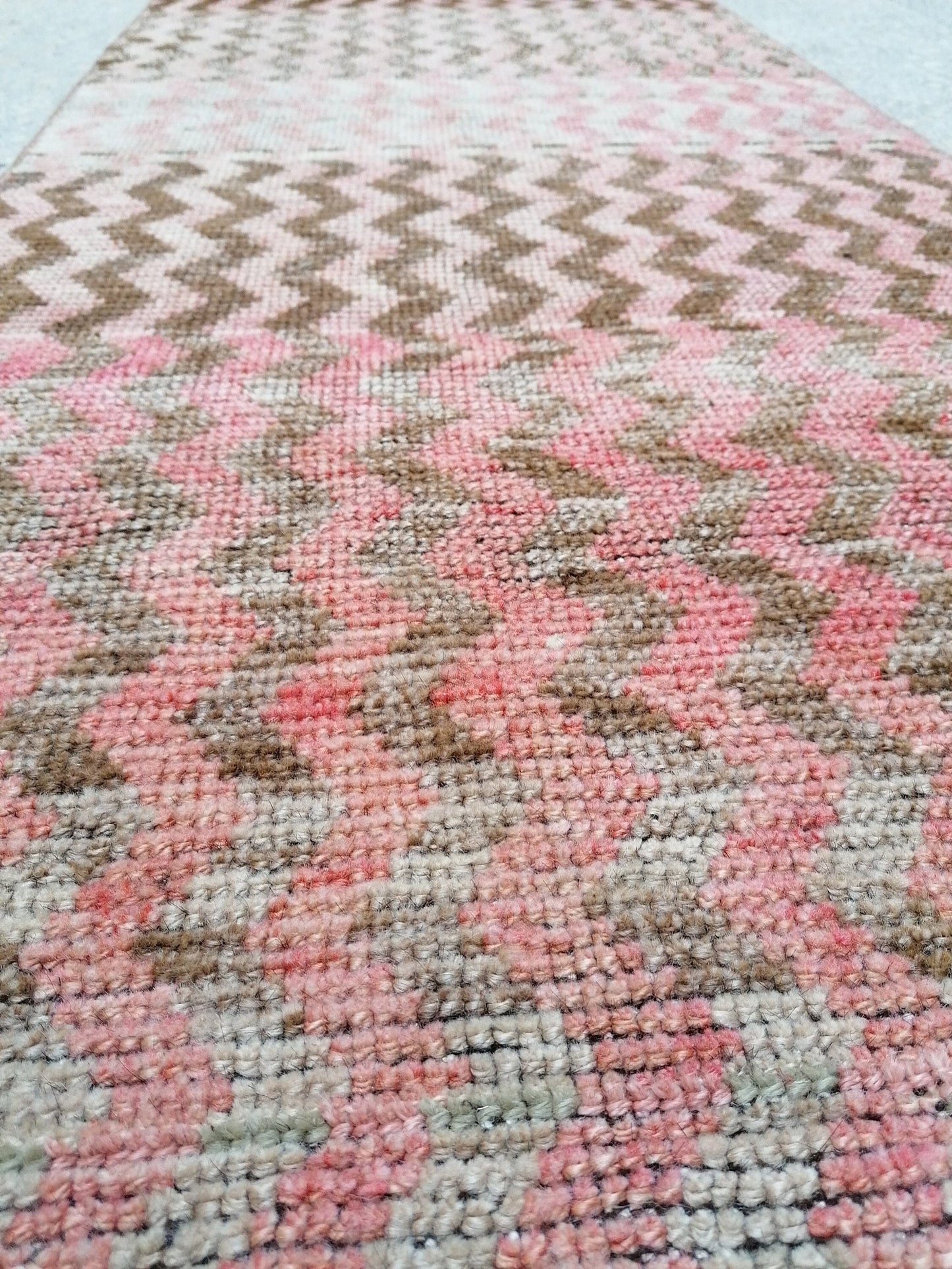 18'x2'4 long turkish runner rug,oushak runner rug,vintage runner rug,kitchen runner rug,vintage oushak rug,vintage anatolian hand made