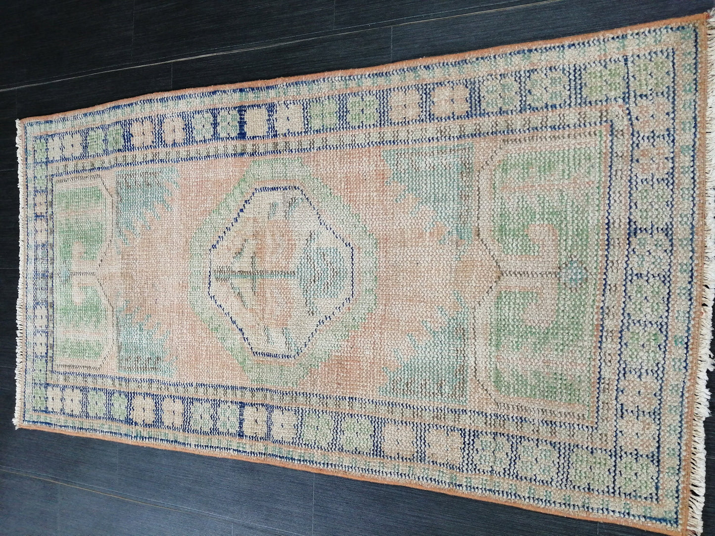 4.8 x 2.5 Muted Rugs, Distressed Hand Made Rug, Oushak Rug, Rustic Rug, Boho Rug, Turkish Rug, Farmhouse Rug, Vintage Rug, Wool rug