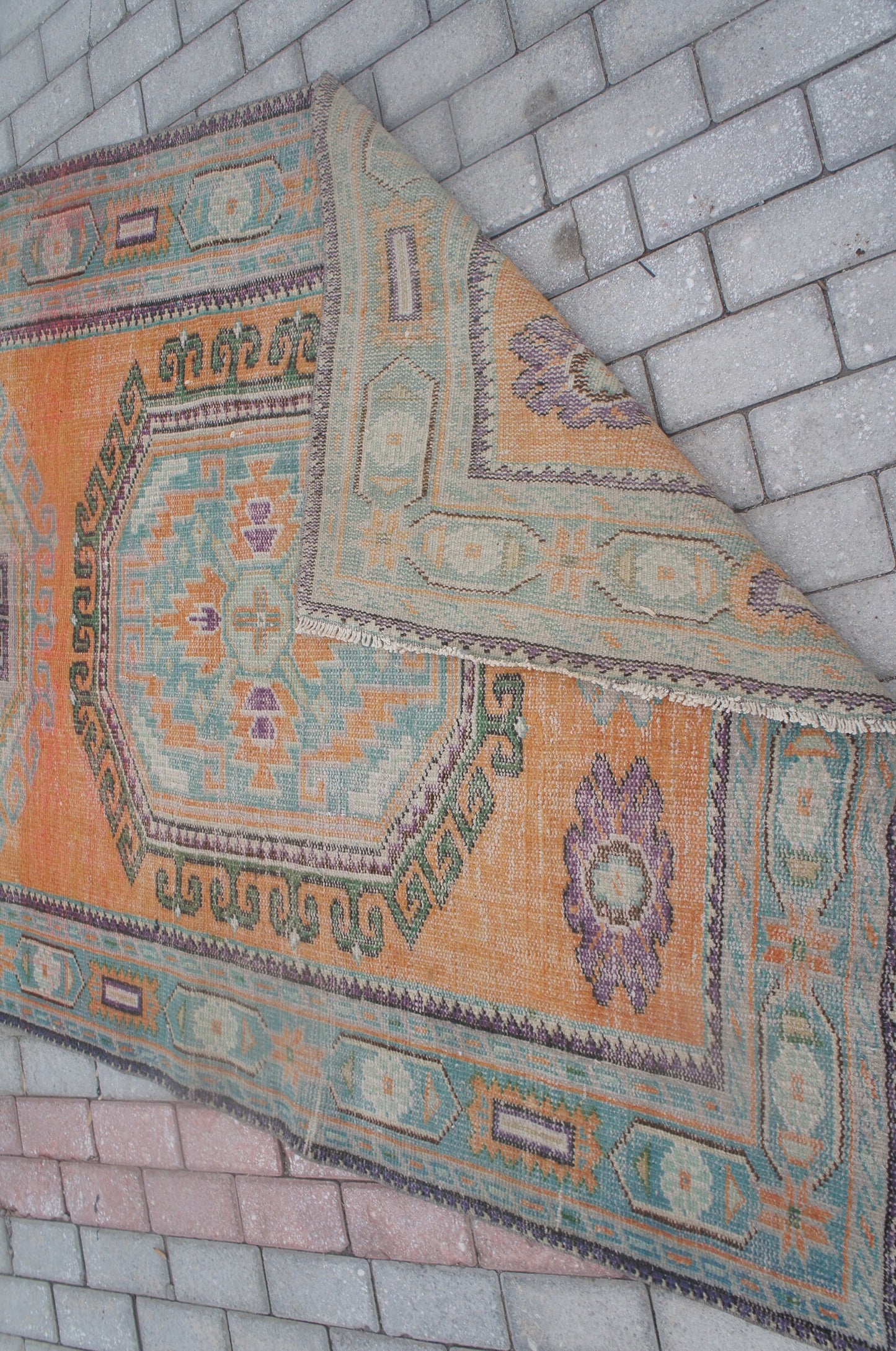 4.7 x 11.5 Vintage Runner Rug Turkish Runner Rug Oushak Runner rug Rustic Runner Rug Vintage Turkish Runner Oriental Runner