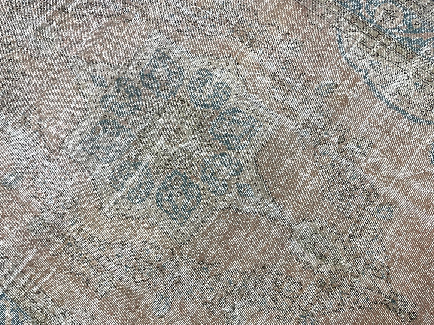 Vintage RUG Hand Knotted 7.5 x 10.6 TURKISH Rug Vintage Oushak Rug Wool Distressed Rug Handmade Rugs Vintage Turkish Rug