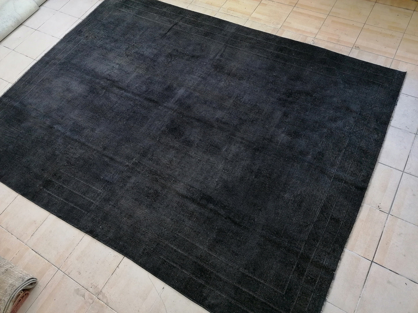 10'2x7'5 black color wool rug, turkish rug, large turkish rug,wool rug