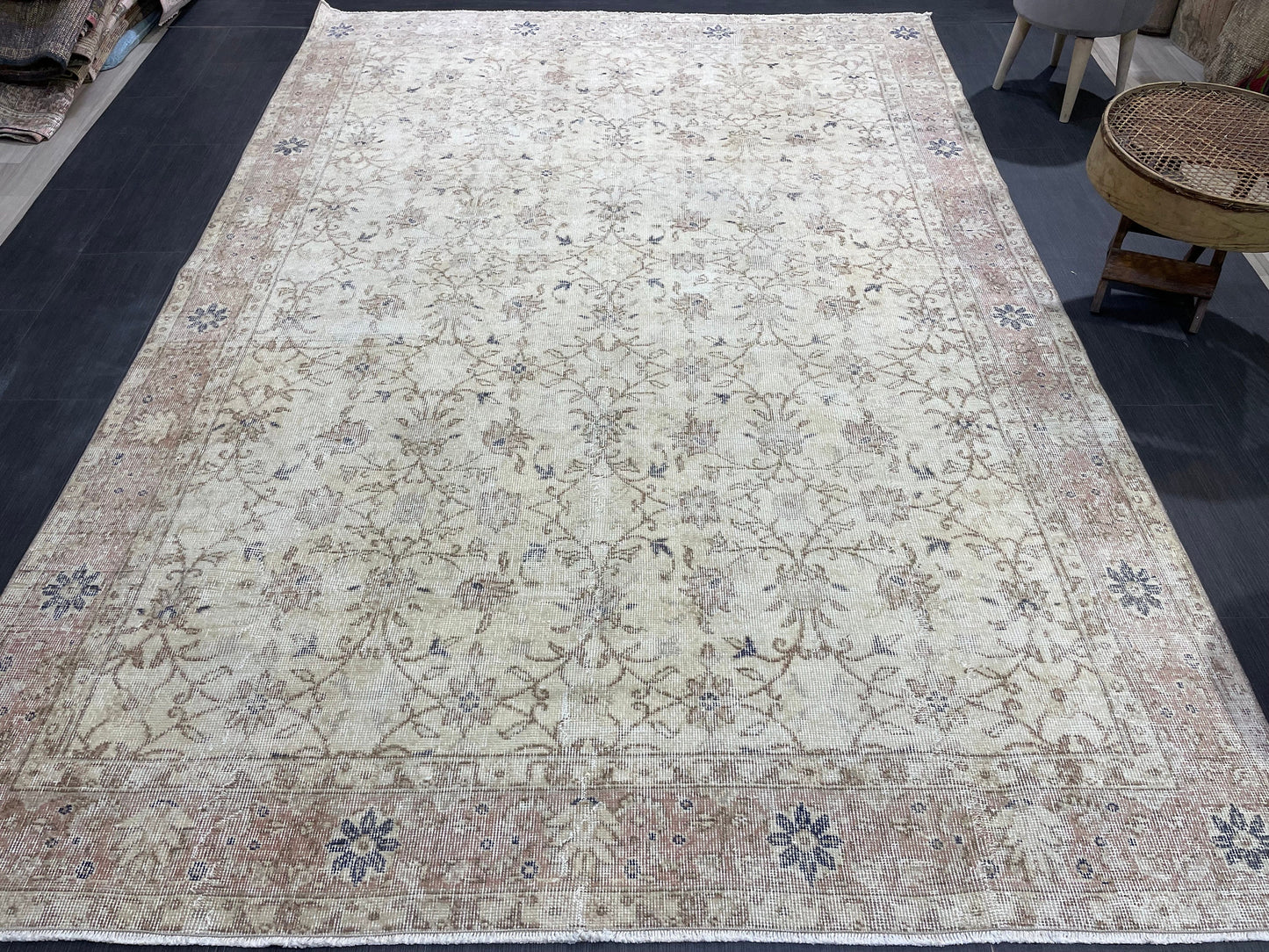 Large OUSHAK RUG, TURKISH 6.5 x 9.5 Rug, Vintage Oushak quality Rug, Vintage Rug Wool Handmade Rug, Hand Knotted Rugs, Persian Rug
