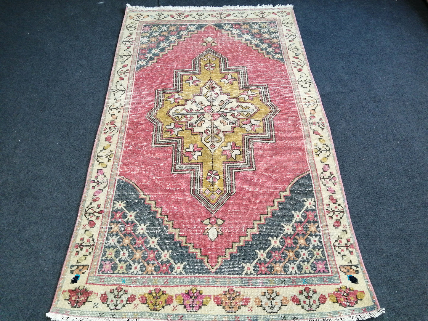 6 x 3.5 Turkish Rug, Oushak Rug, Oushak Rugs, Wool Oushak Rug, Blue Oushak Runner Rugs, Muted Rug, Vintage Rug, Hand Made Rug