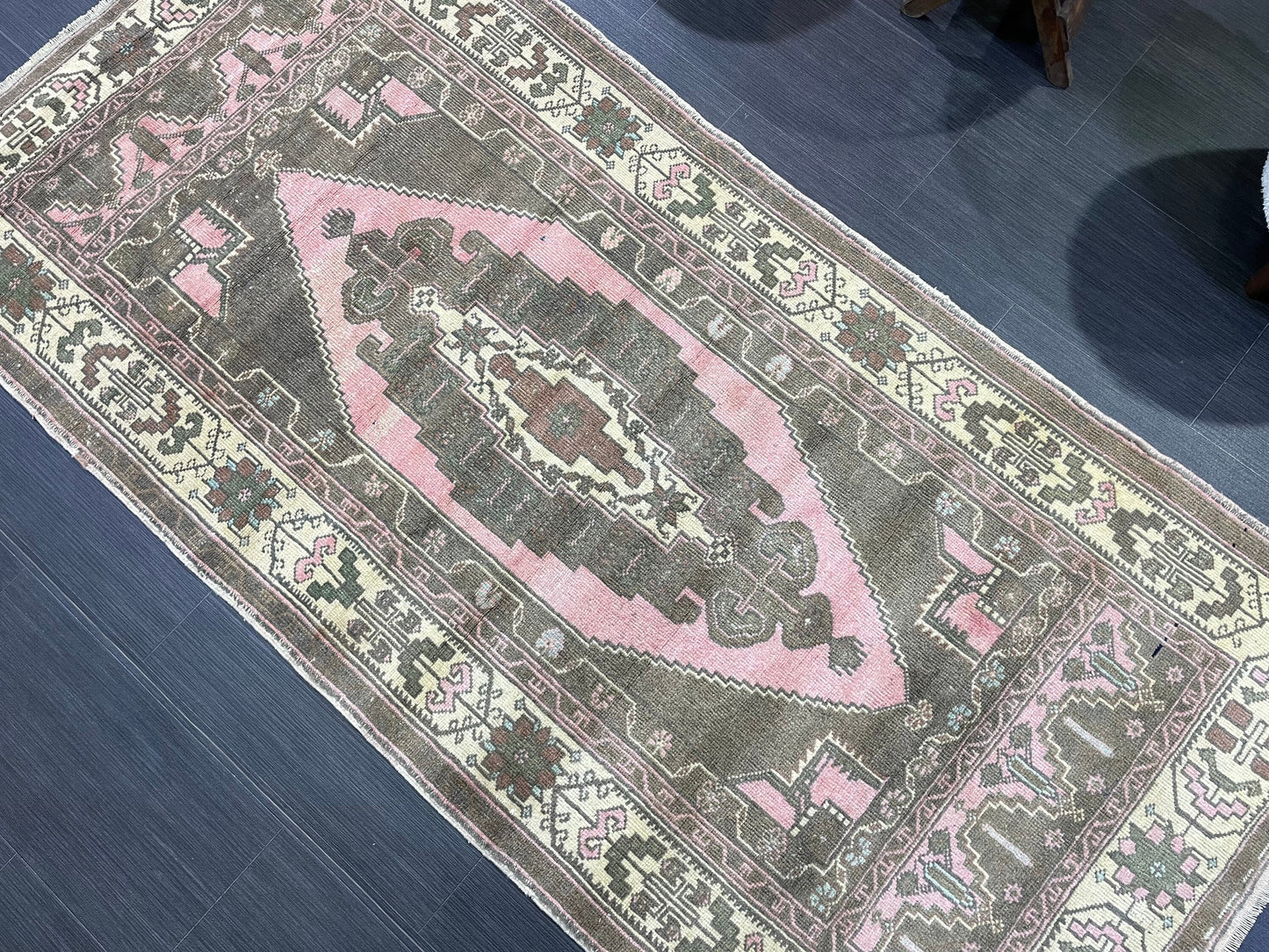 Anatolian Vintage Rug, TURKISH Rug, Vintage 3.2 x 6.9 Wool Rug, Oushak Rug, Hand Knotted Rug, 100% Wool Rug, Handmade Rug