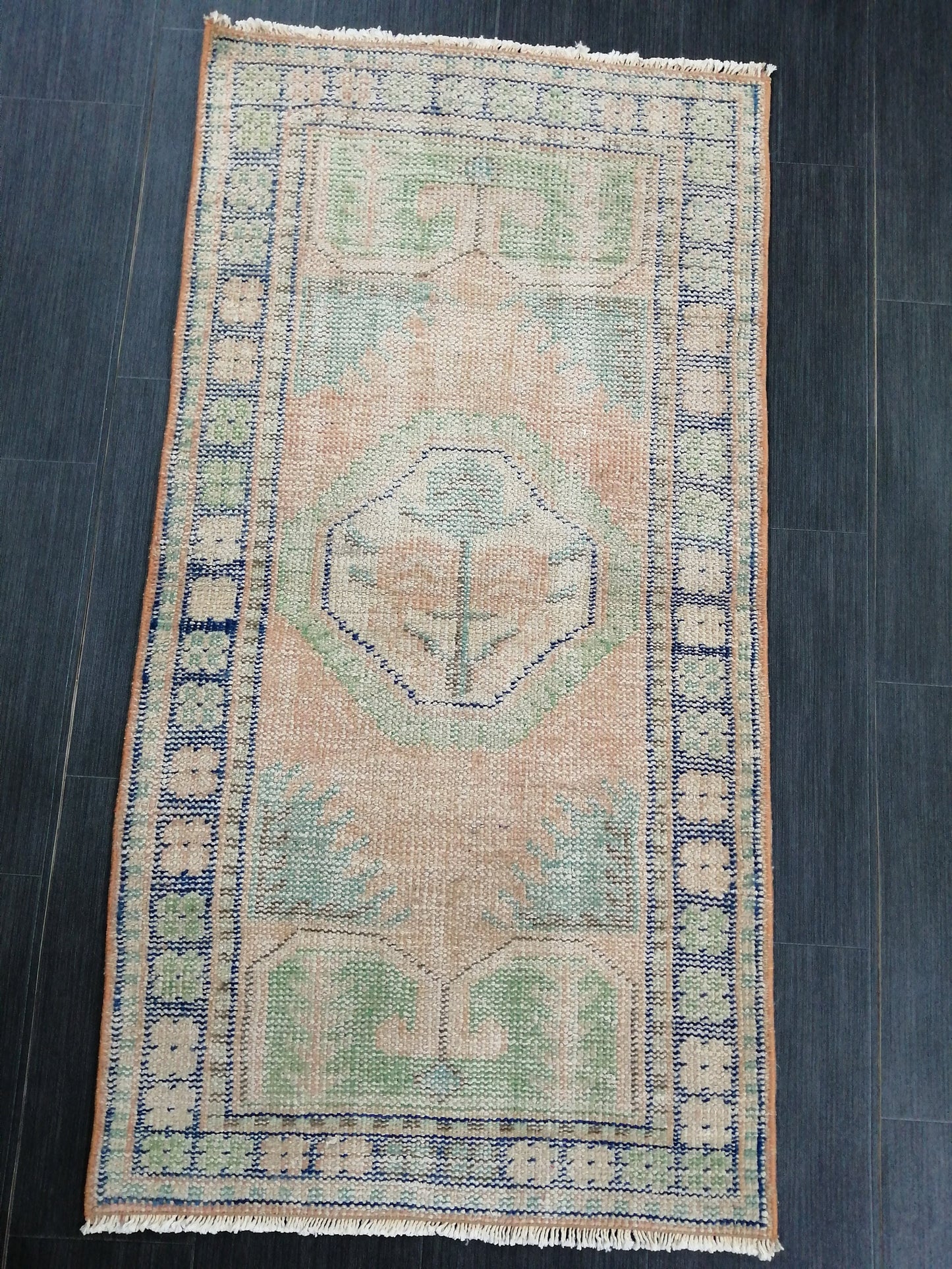 4.8 x 2.5 Muted Rugs, Distressed Hand Made Rug, Oushak Rug, Rustic Rug, Boho Rug, Turkish Rug, Farmhouse Rug, Vintage Rug, Wool rug