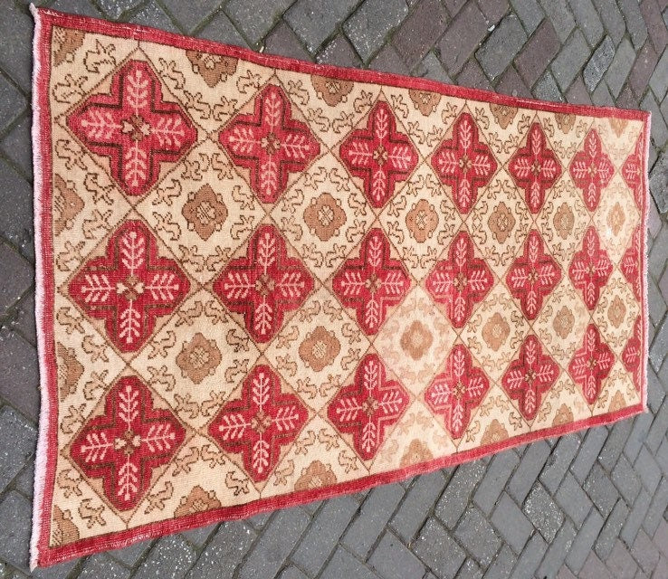 Vintage Rug Turkish Rug, Bohemian Rug Oushak Rug