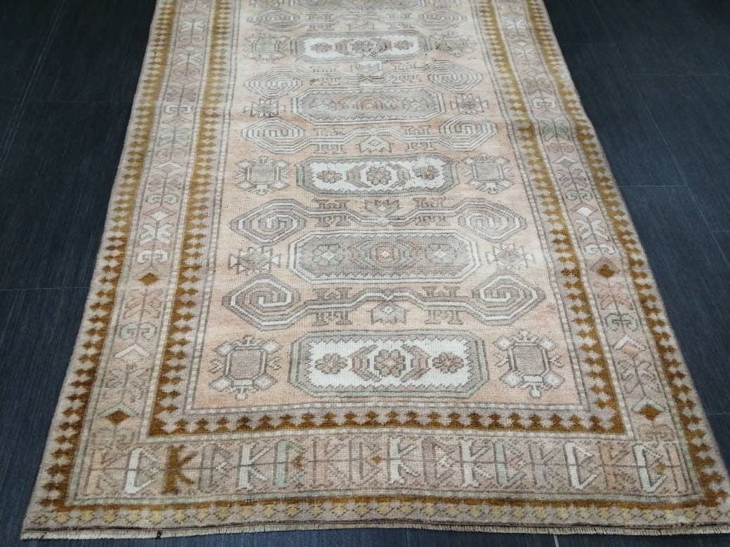 WOOL RUGS, 3.3 x 5.9 Vintage Turkish Oushak Rug, Hand woven Rug, Persian Living Room Rug, Oriental Rug, Farmhouse Rug,Knotted Rug
