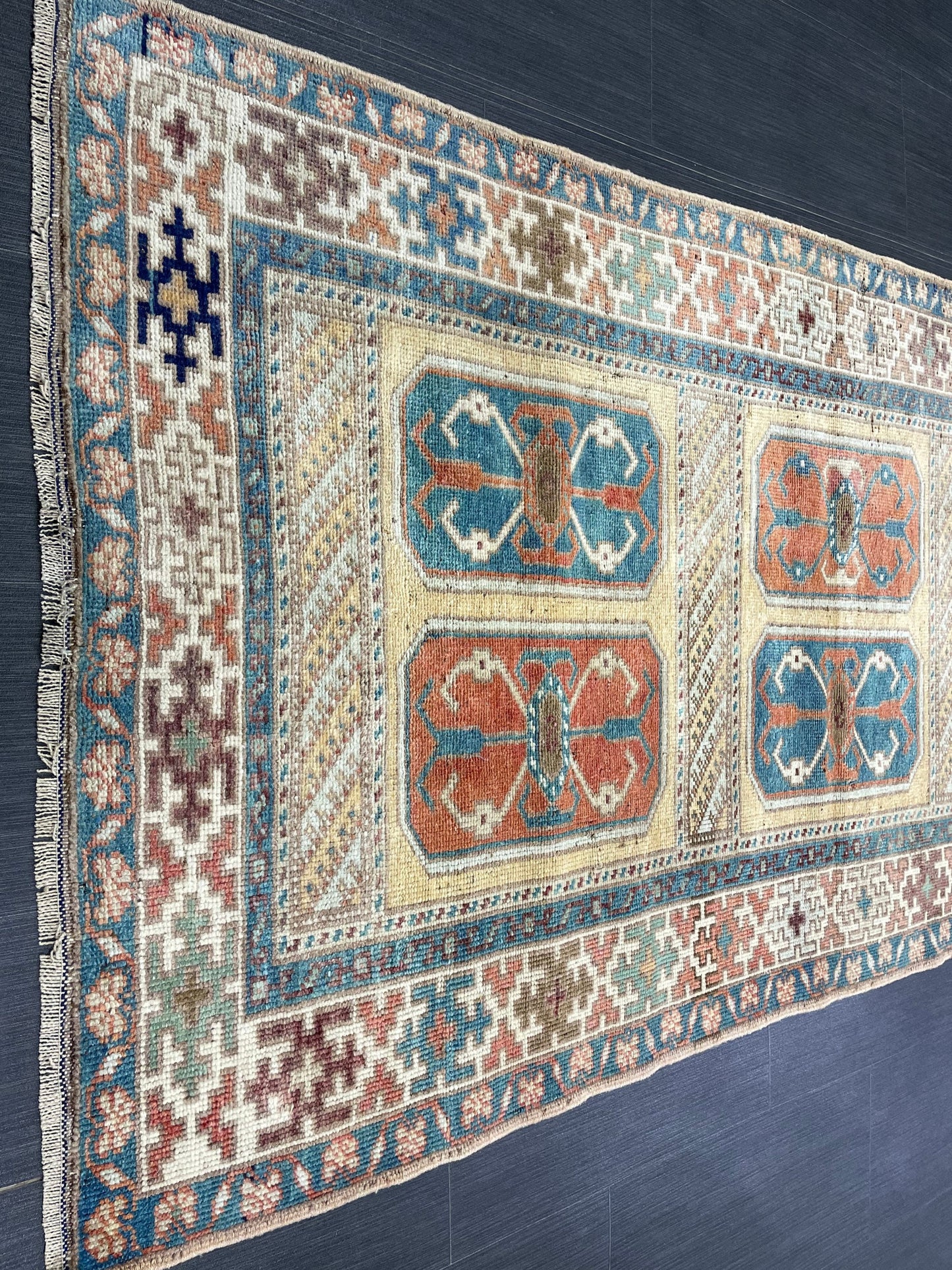 Wool Vintage RUG 3.3 x 6.6 TURKISH Rug Oriental Rug Vintage Oushak Rug Vintage Persian Rug Hand Made Rugs Vintage Turkish Rug Discounted Rug