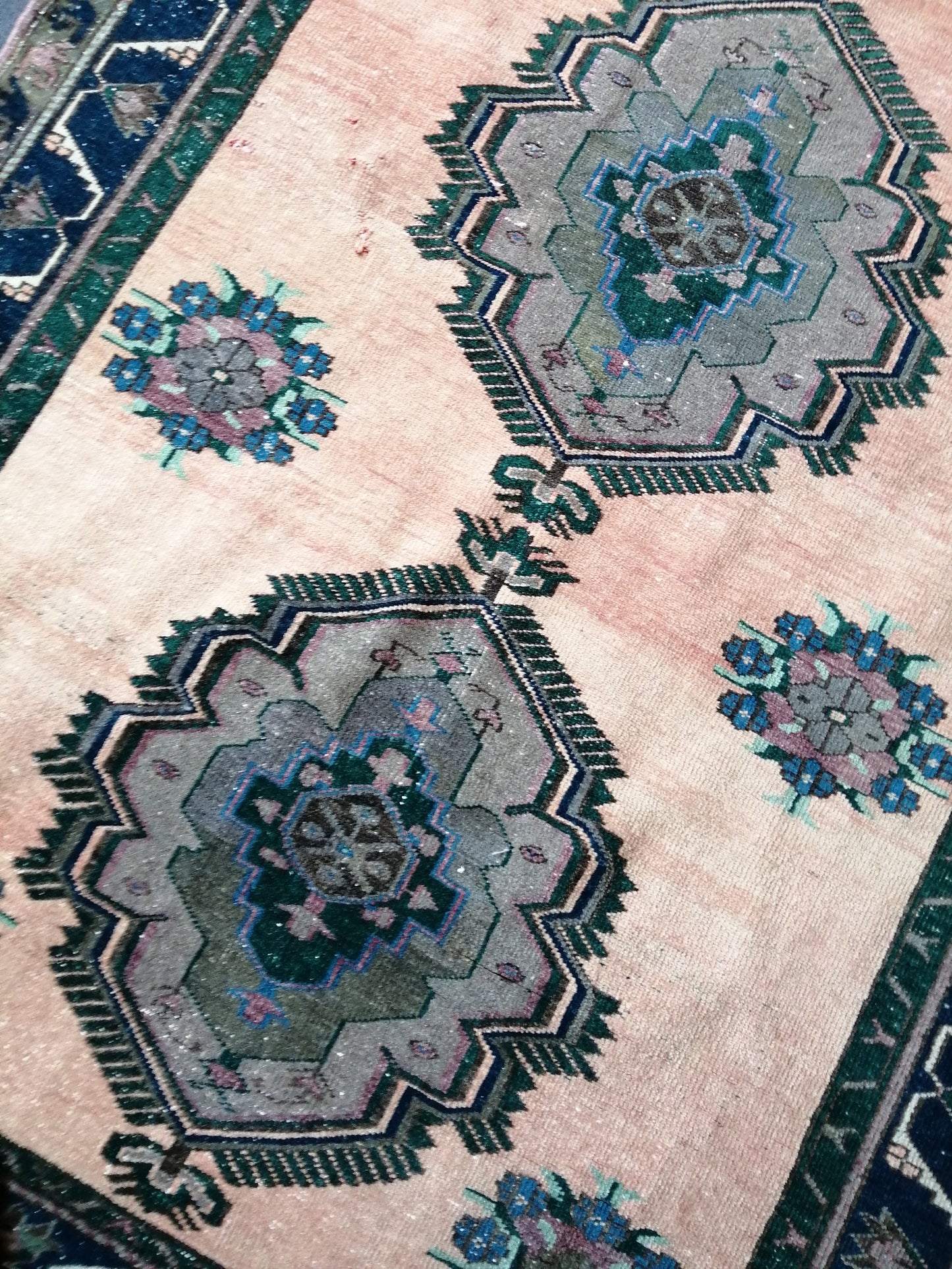 Turkish Rug 5x12, Large Area Rug , Vintage Rug, Oushak Rug, Oriental Runner