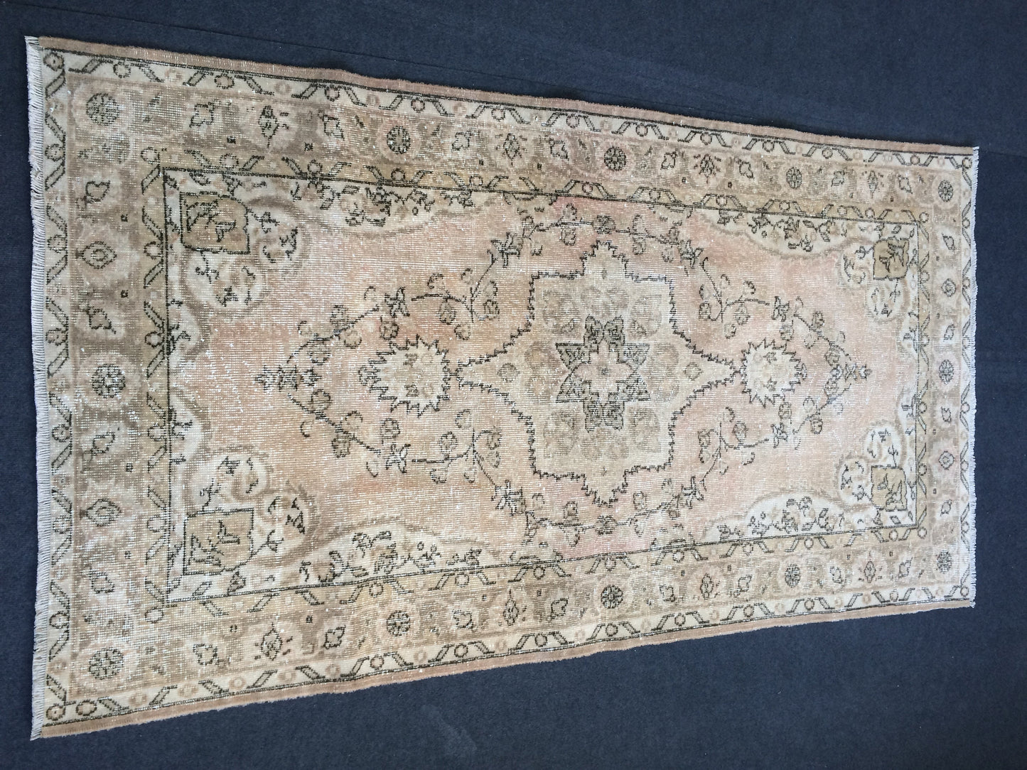 Vintage Rug Oushak 4 x 7.7 Rug Turkish Rug Muted Hand Knotted Wool Rug Handmade Rug Oriental Rug
