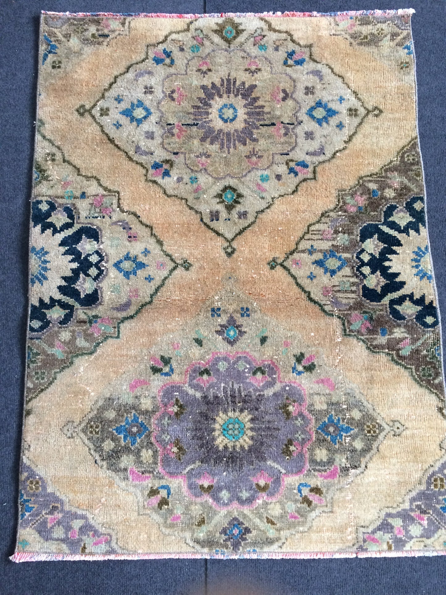 Mini Turkish Rug Small Area Rug Turkish Rug Oushak Rug Hand Made Rug Vintage Rug