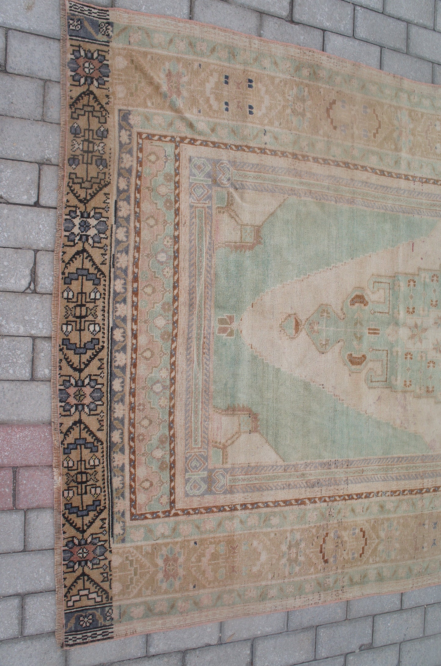 10 x 5.2 Vintage Turkish Rug, Turkish Rug, Wool Oushak Rug, Oushak Rug, Hand Made Rug, Wool Rug, Turkish Rug 5 by 10 ft