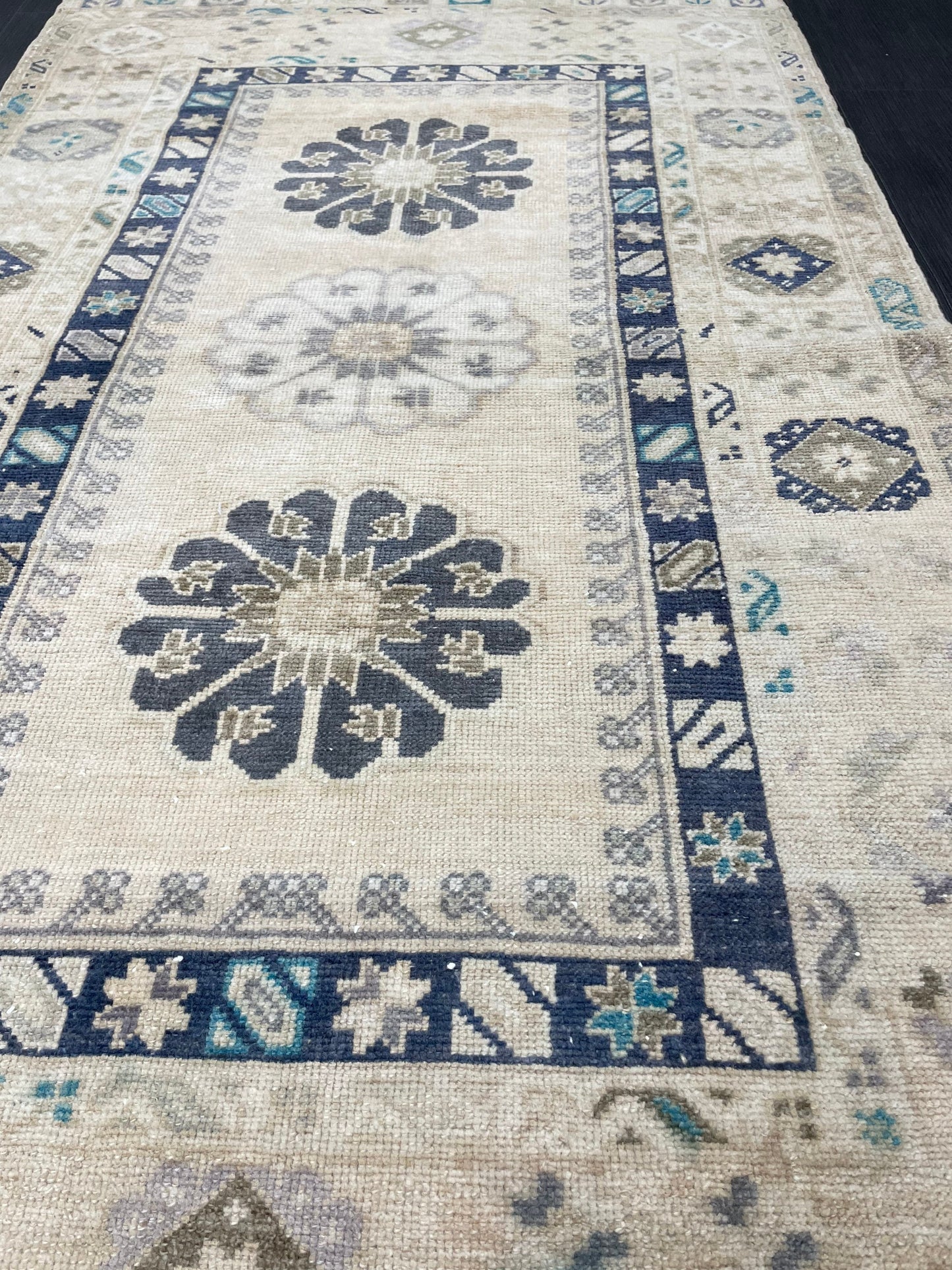 Vintage Handmade Rug Muted 3.6 x 6.3 Vintage Rug Wool Oushak Rug Hand Made Rugs Vintage Turkish Rug Living Room Rug
