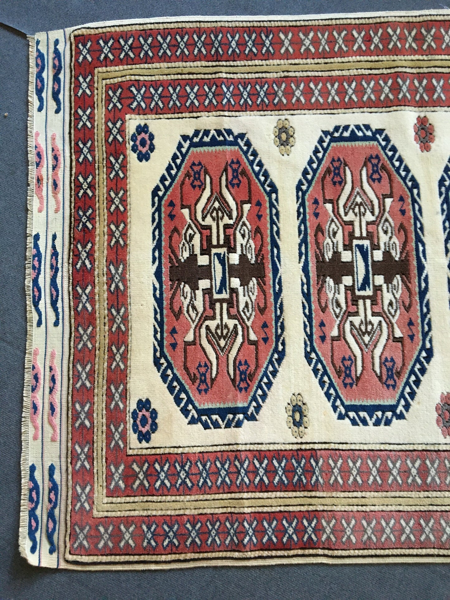 4x5 feet wide oushak turkish rug, large vintage living room floor rug, large bedroom area floor rug, kitchen middle rug,natural brown rug