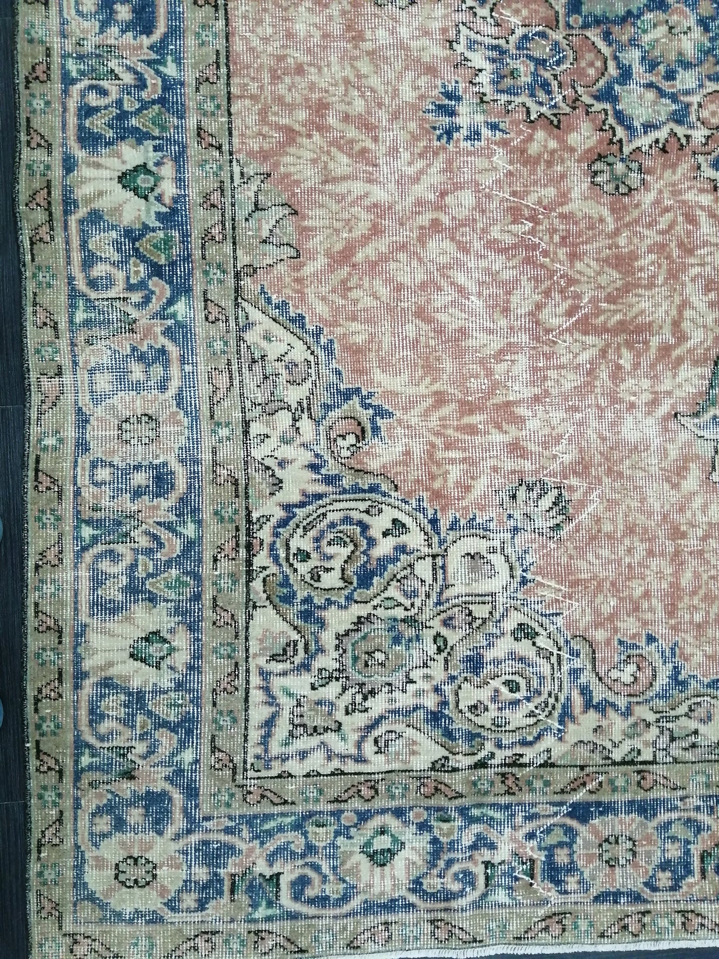 Vintage Rugs 6.3 x 9.5 TURKISH HAND MADE Rugs Vintage Turkish Rug Oriental Rug, Turkish Oushak Rug, Vintage Oushak Rug, Wool Rug