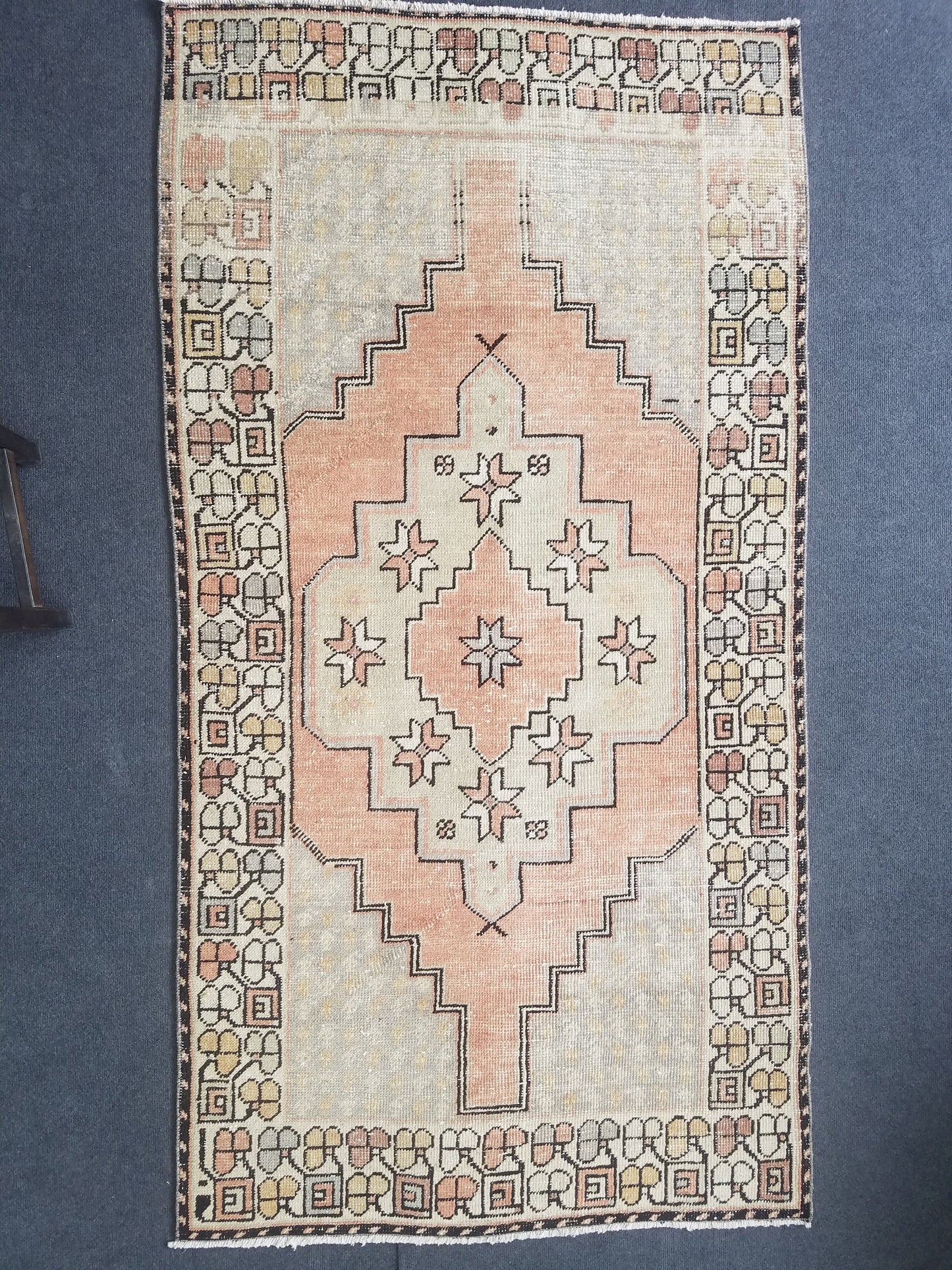 Pastel turkish rug, vintage area rug, oushak rug, wool rug, handmade rug 6'6*3'6 feet