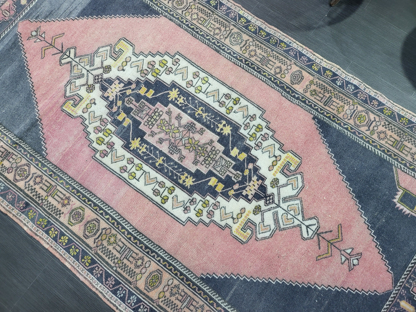 OUSHAK RUG, TURKISH Antique Rug, 4.5 x 8.9 Vintage Rug, Antique Rug Wool Handknotted Rug, Hand Made Rugs Vintage Turkish Rug