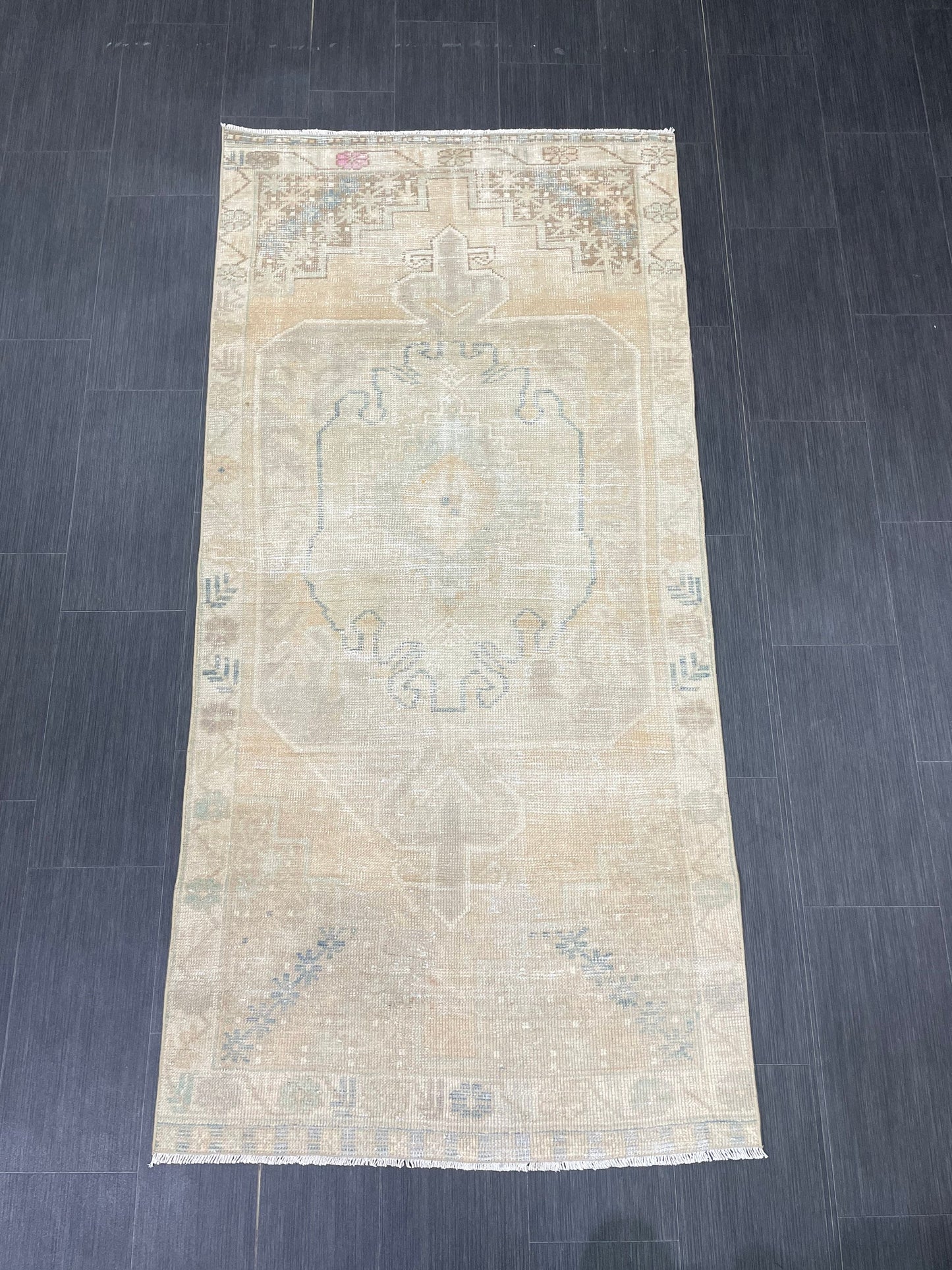 3.5 x 7 Rug Hand Made Rug Oushak Rug, Rustic Rug Distressed Rug, Rug Runner, Turkish Rug, Farmhouse Rug, Vintage Rug, Wool rug