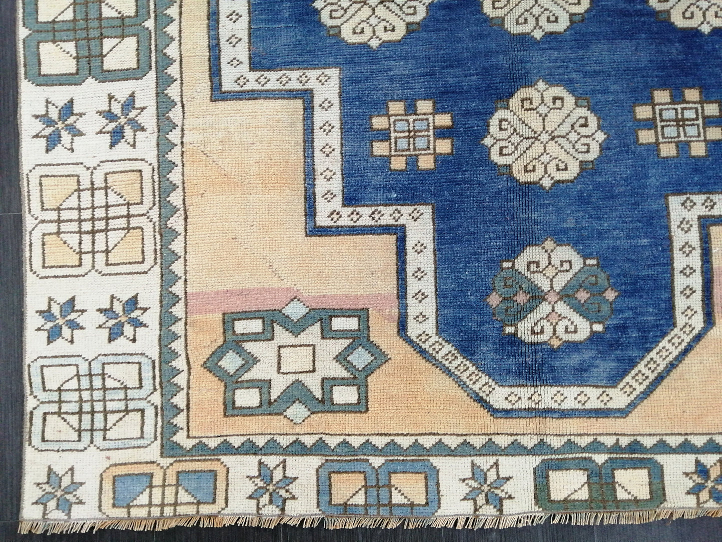 Blue Rug 8.2 x 5.8 Vintage Oriental Rug, Oushak Rug, Rustic Rug, Bohemian Rug Turkish Rug, Farmhouse Rug, Vintage Rug, Wool rug Oriental Rug