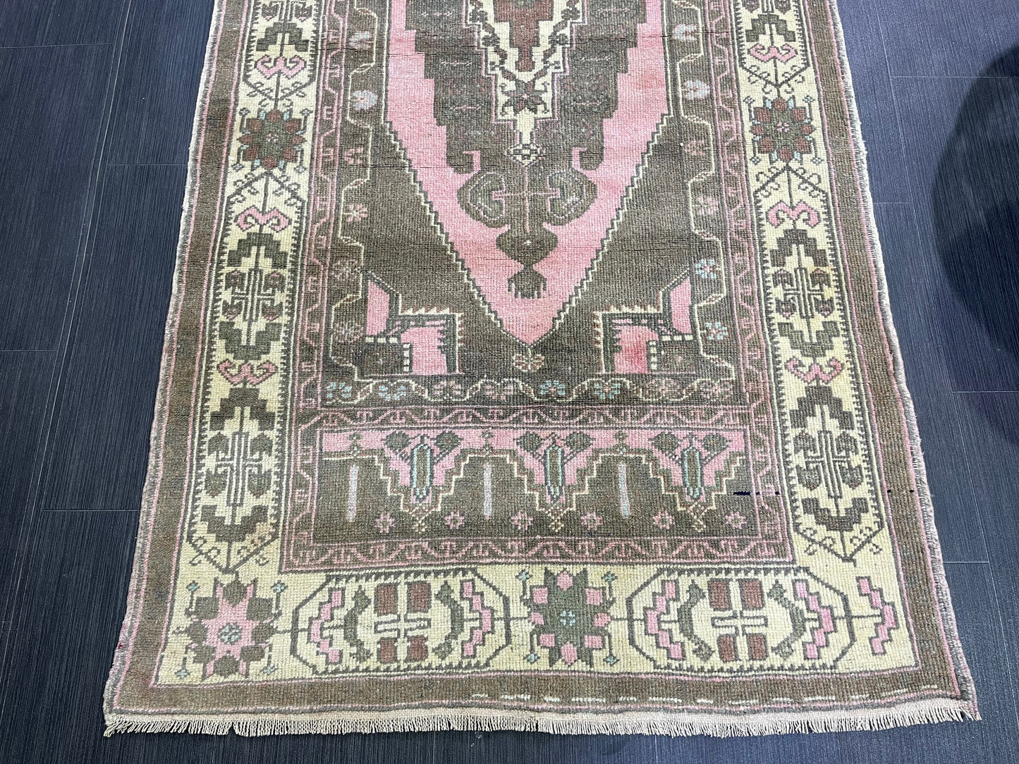 Anatolian Vintage Rug, TURKISH Rug, Vintage 3.2 x 6.9 Wool Rug, Oushak Rug, Hand Knotted Rug, 100% Wool Rug, Handmade Rug