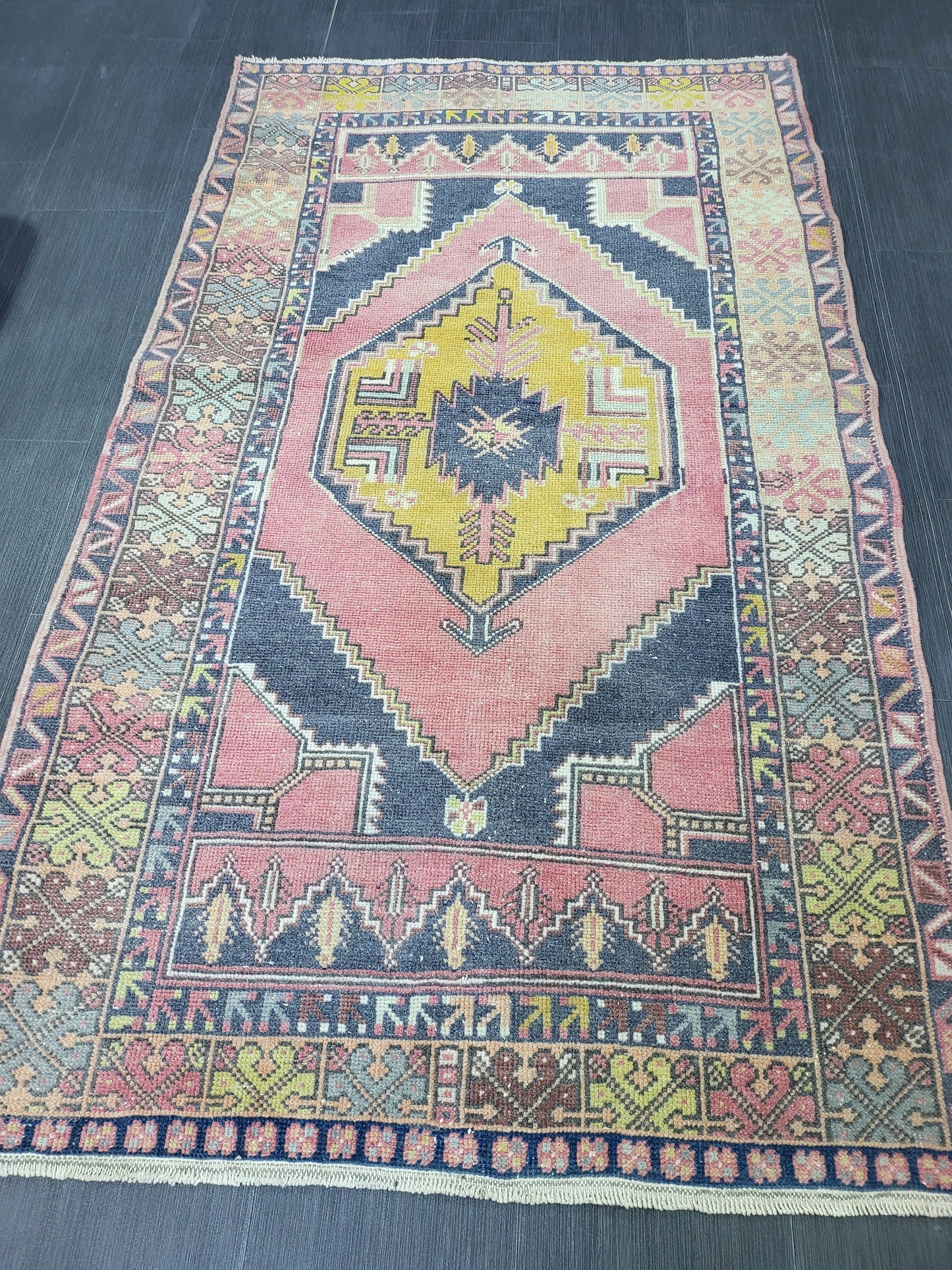 3.6 x 6 Hand Knotted Rug, Handmade Rug, Oushak Rug, Natural Wool Rug, Oriental Rug Plush Turkish Rug, Farmhouse Rug, Vintage Persian rug