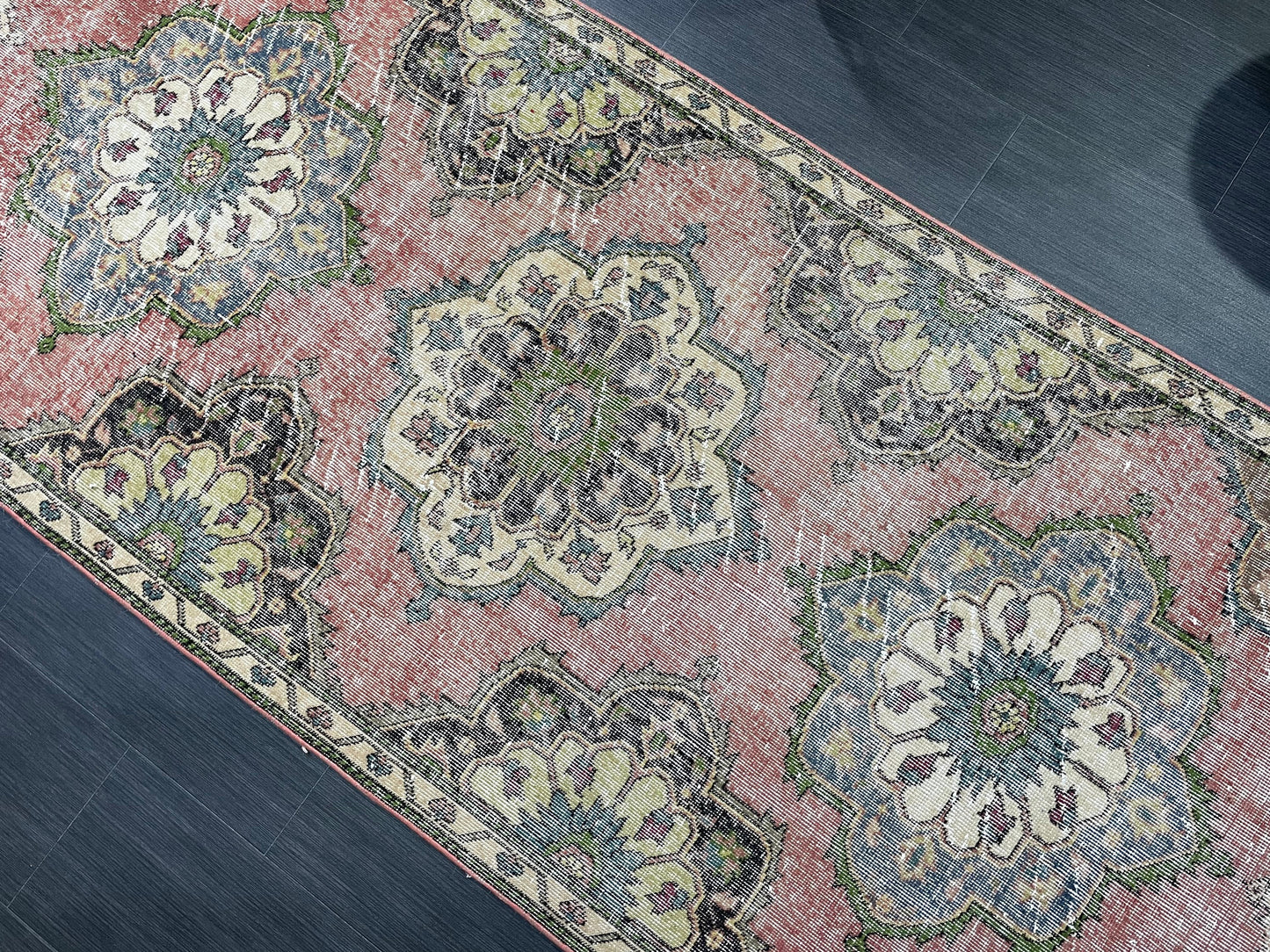 Handmade Runner Rug, Turkish Runner 3.7 x 12.4 Rug, Vintage Runner Rug, Hallway Runner Rug Kitchen Runner Rug, Hand Knotted Wool Runner Rug,