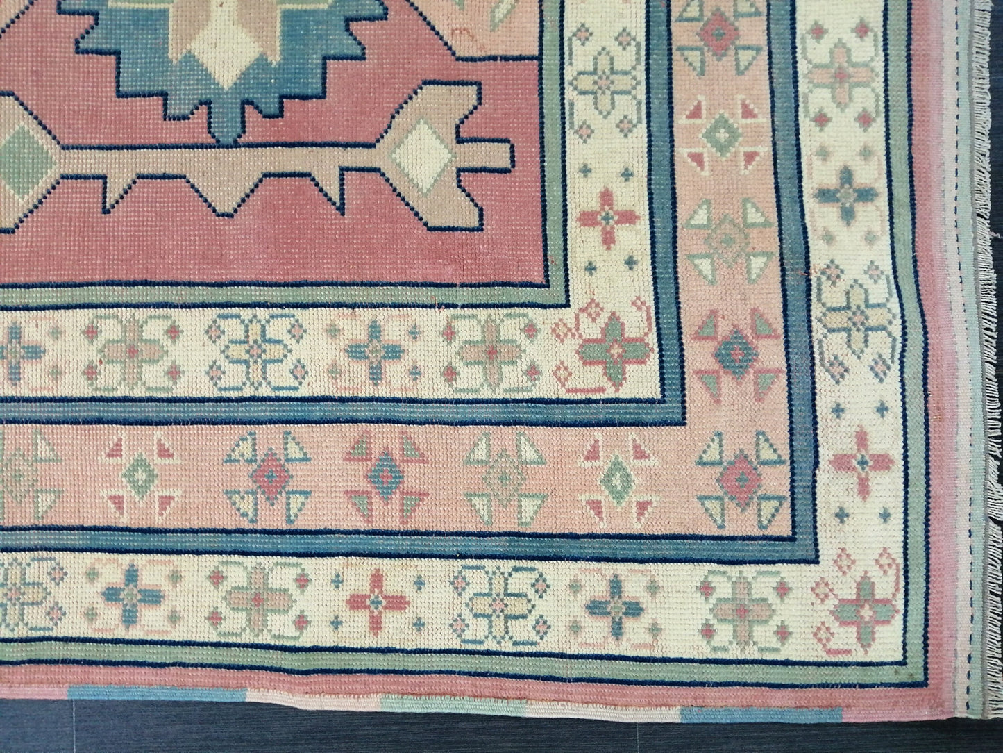 Pink OUSHAK RUG 6.2 x 4.3 Vintage Oushak Rug Vintage Rug Wool Oushak Rug Hand Made Rugs Vintage Turkish Rug