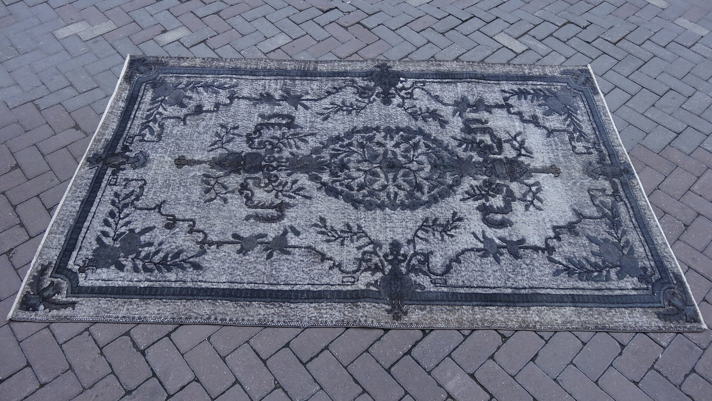 Grey Area Rug Vintage Rug Vintage living room rug Dark wool Oriental RUG, Turkey Rugs Modern Oushak Rug Modern rug, Vintage Rug Persian
