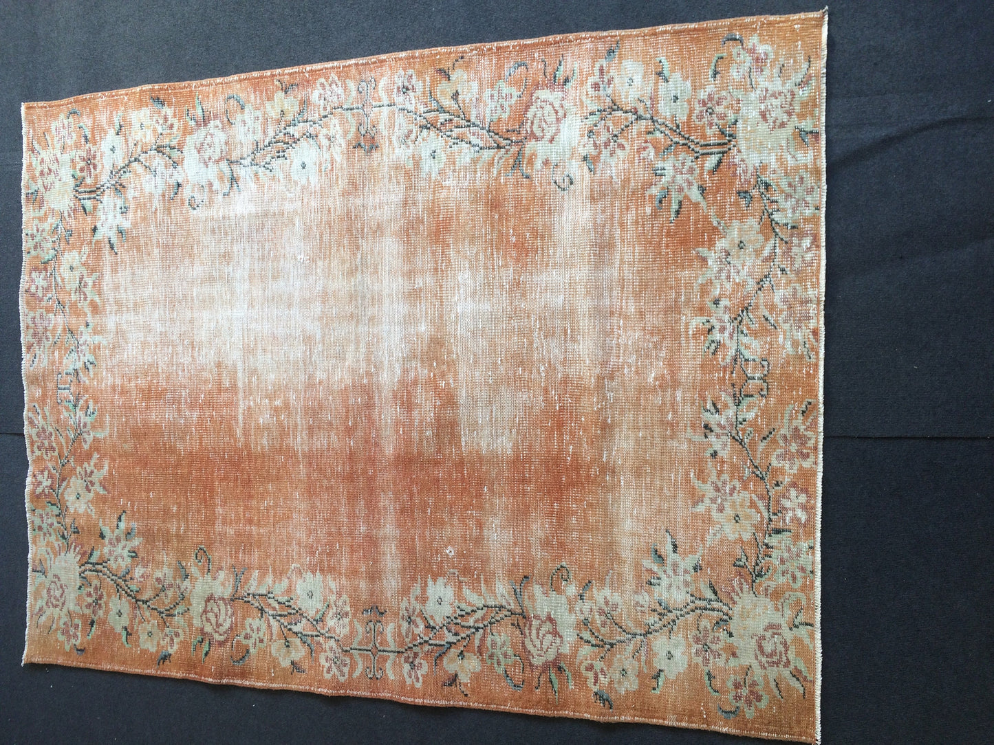 Vintage Rug Orange Oushak Rug Orange Area Rug, Oushak Wool Rug,Oushak Rug