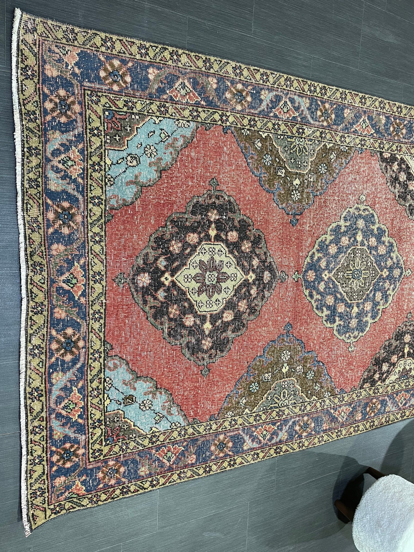 Turkish Runner Rug, Persian Distressed Runner 4.8 x 13.2 Rug, Vintage Runner Rug, Hallway Runner Rug, Kitchen Runner Rug, Wool Runner Rug