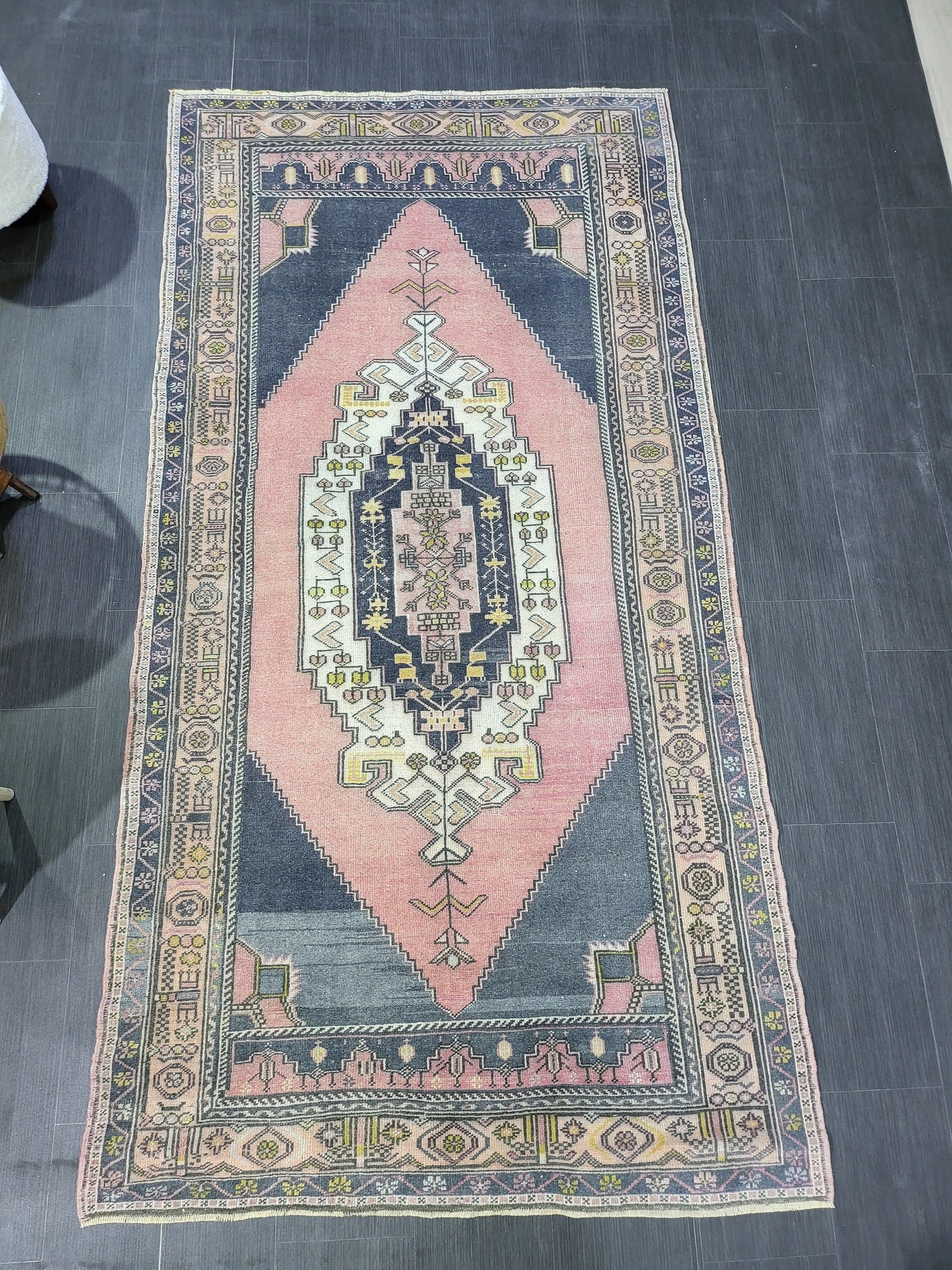 OUSHAK RUG, TURKISH Antique Rug, 4.5 x 8.9 Vintage Rug, Antique Rug Wool Handknotted Rug, Hand Made Rugs Vintage Turkish Rug