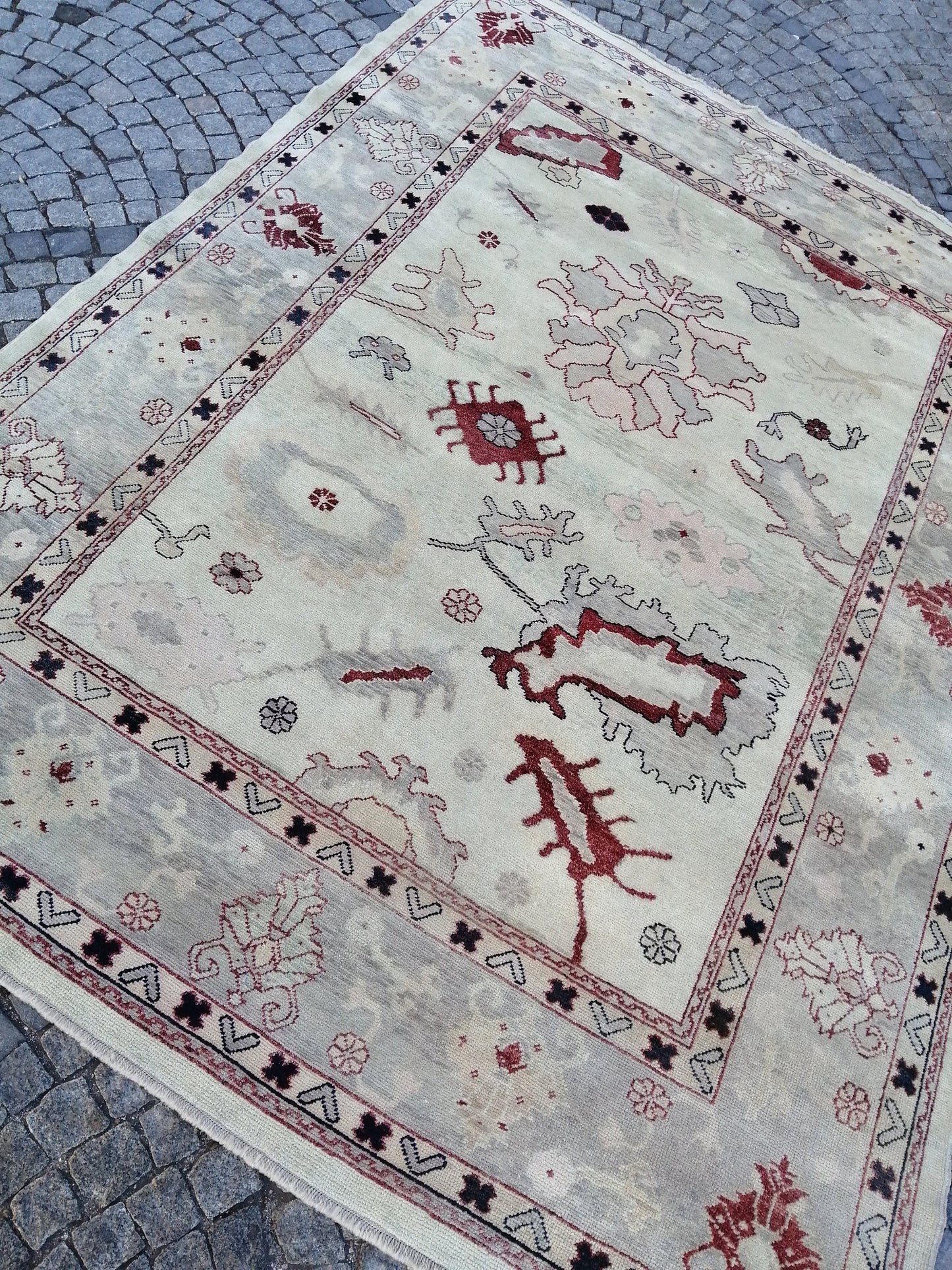 9x12 OUSHAK RUG, TURKISH Oushak Rug, Vintage Authentic Oushak Rug, Rug, Wool Oushak Rug Hand Made Rugs, Made In Turkey Oushak Rug