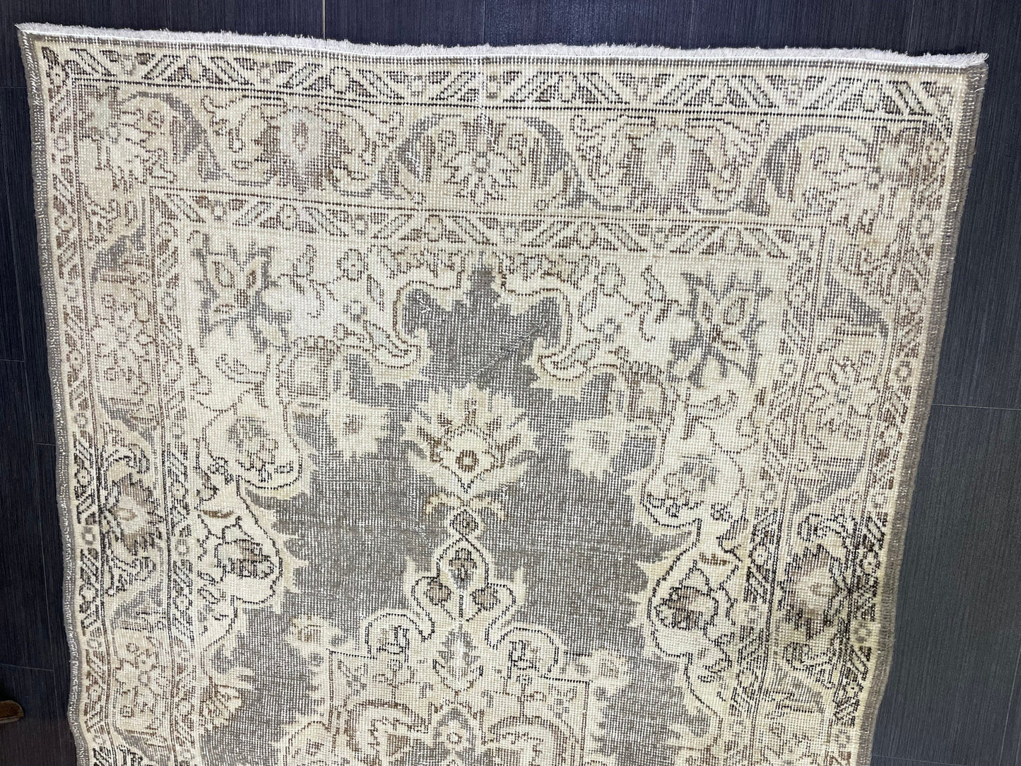 Turkish Rug, Antique Rug, Neutral 4x7 Rug, Persian RUG, Oushak Rug, Hand knotted Rug, Distressed Rug, Vintage Rug, Handmade Rug, woven rug.
