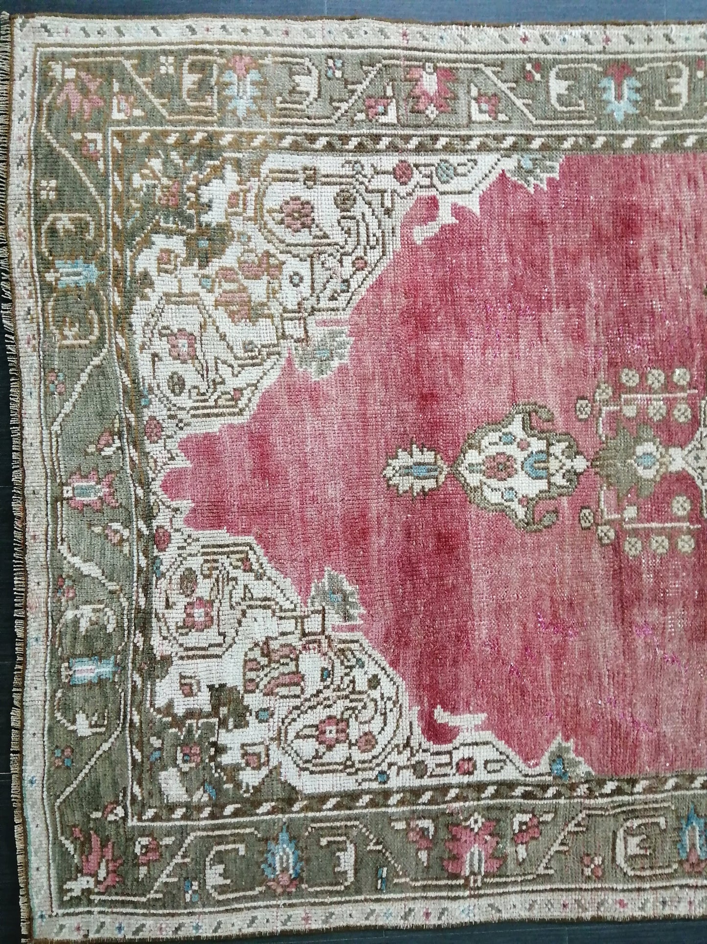 4.3 x 8.5 Vintage Oushak Rug Muted Vintage Rug Wool Oushak Rug Hand Made Rugs Vintage Turkish Rug Living Room Rug