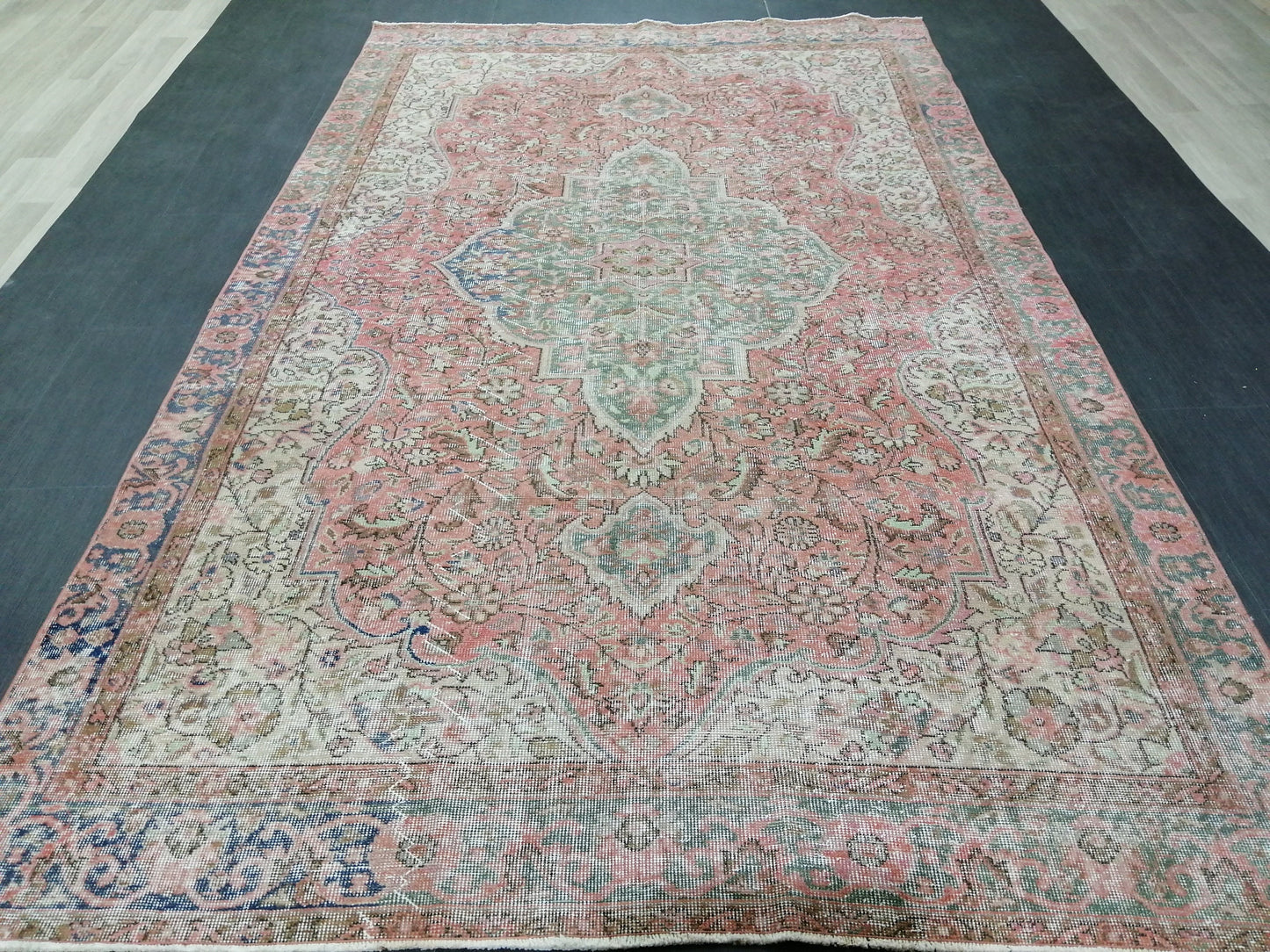 6x10 Vintage OUSHAK RUG TURKISH Rug Vintage Oushak Runner Rug 6 x 10 Vintage Runner Rug Wool Oriental Rug Hand Made Rugs Muted Oriental rug