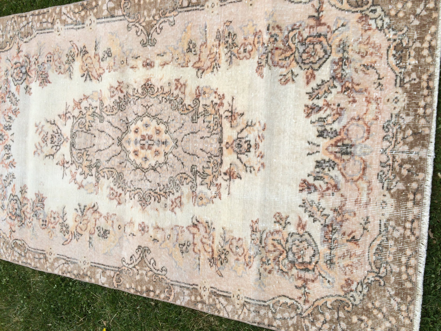 Vintage RUG, Turkish VINTAGE Rug, Oushak Rug, Bohemian Rug, Living Room Rug, Oushak Rug,Hand Knotted Rug, Muted Rug, Vintage Flooring,Rugs