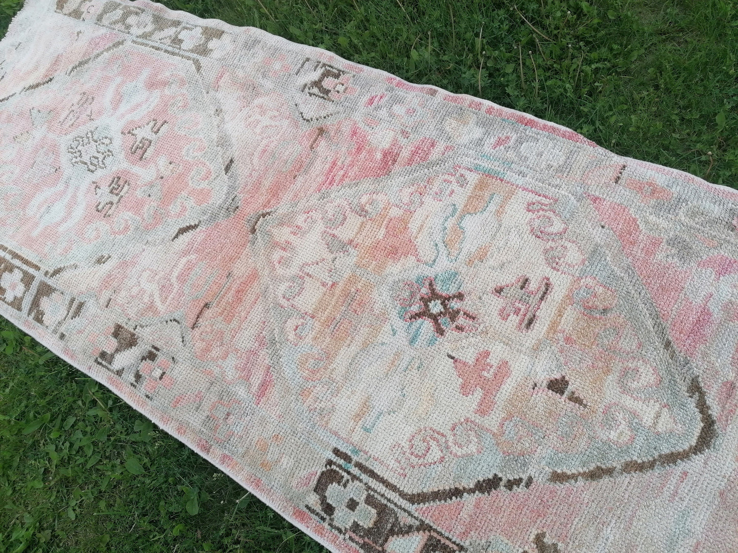 Oushak runner rug 2'11x16'8 turkish new production oushak runner rug vintage runner rug, hallway runner kitchen runner, handmade wool rugs