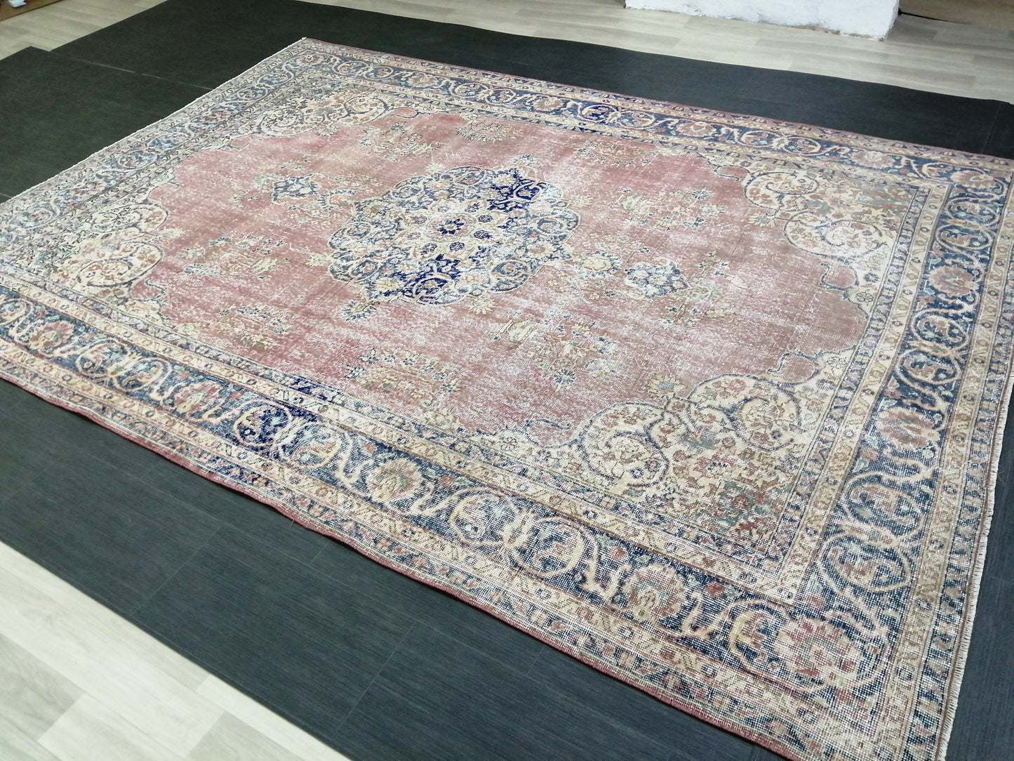 7x10 Vintage RUG TURKISH Rug Vintage Oushak Rug Vintage Oriental Rug Wool Oushak Rug Hand Made Rugs Vintage Turkish Rug