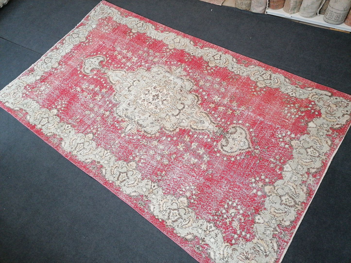 9'7x5'6 turkish oushak rug vintage oushak rug vintage runner rug wool oushak rug distressed hand made rugs