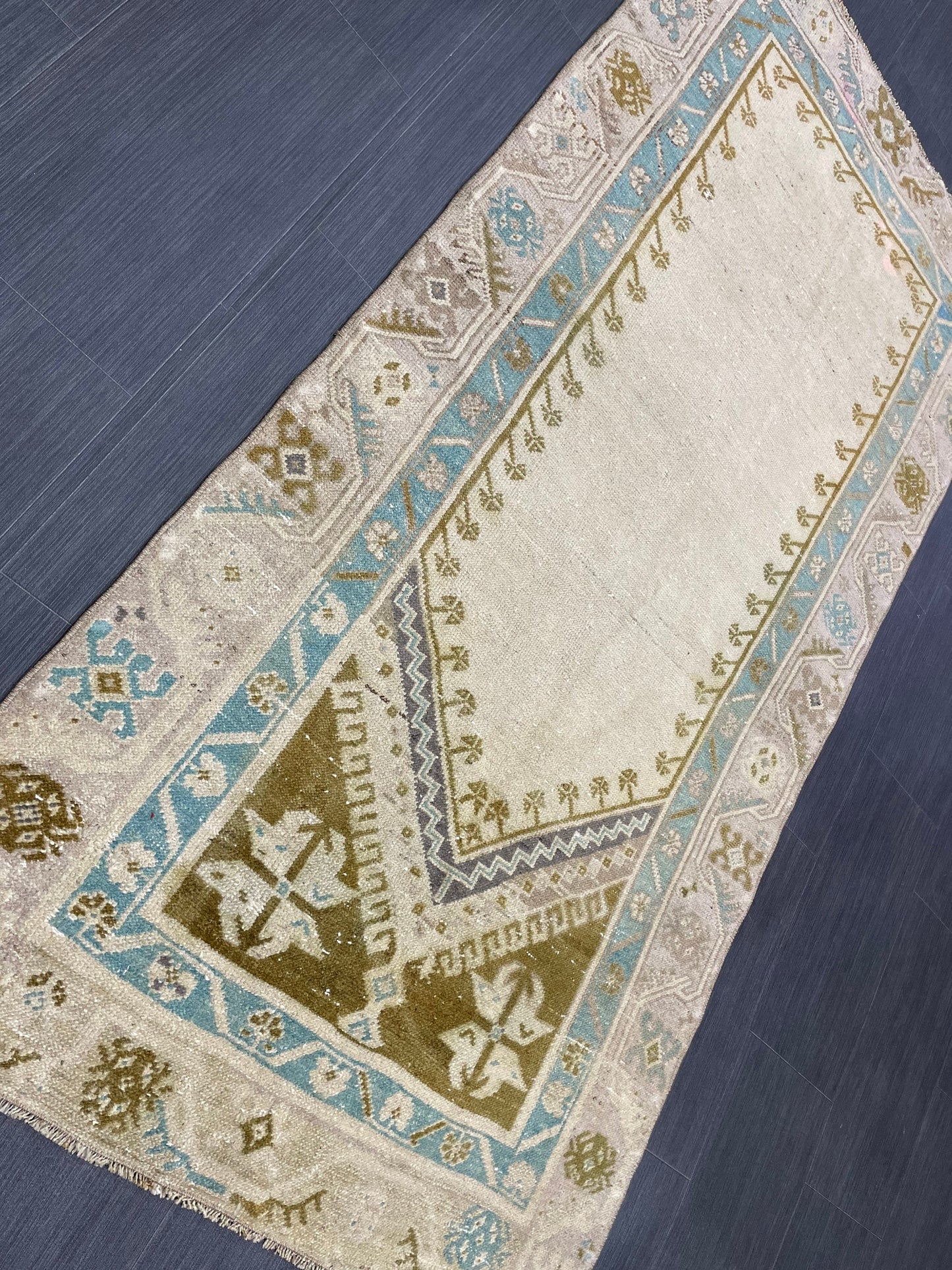 Vintage Rug 3.2 x 6.3 Turkish Rug Wool Vanity Rug Handmade Rug Persian Rug, Hand Knotted Wool Rug
