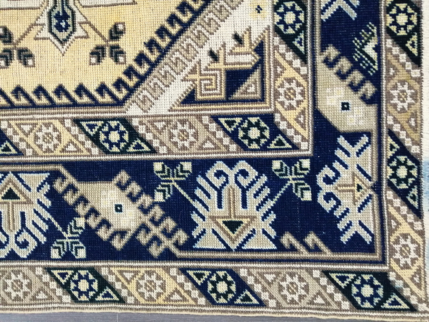 Navy Vintage Rugs 6.2 x 3.9 TURKISH HAND MADE Rugs Vintage Turkish Rugs Oushak Rug Turkish Oushak Rug, Vintage Oushak Rug, Wool Rug