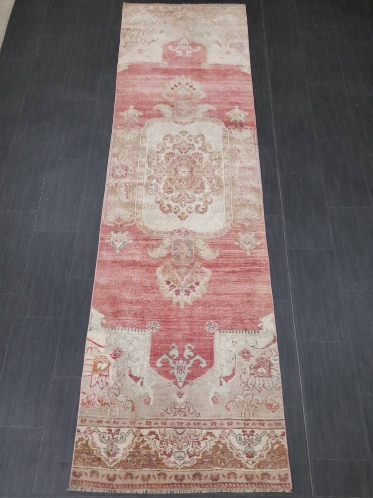 Muted Runner Rug Turkish Runner Rug Vintage 3 x 10.6 Runner Rug Hallway Runner Rug Kitchen Runner Rug Kitchen Wool Runner Rug Hallway Runner